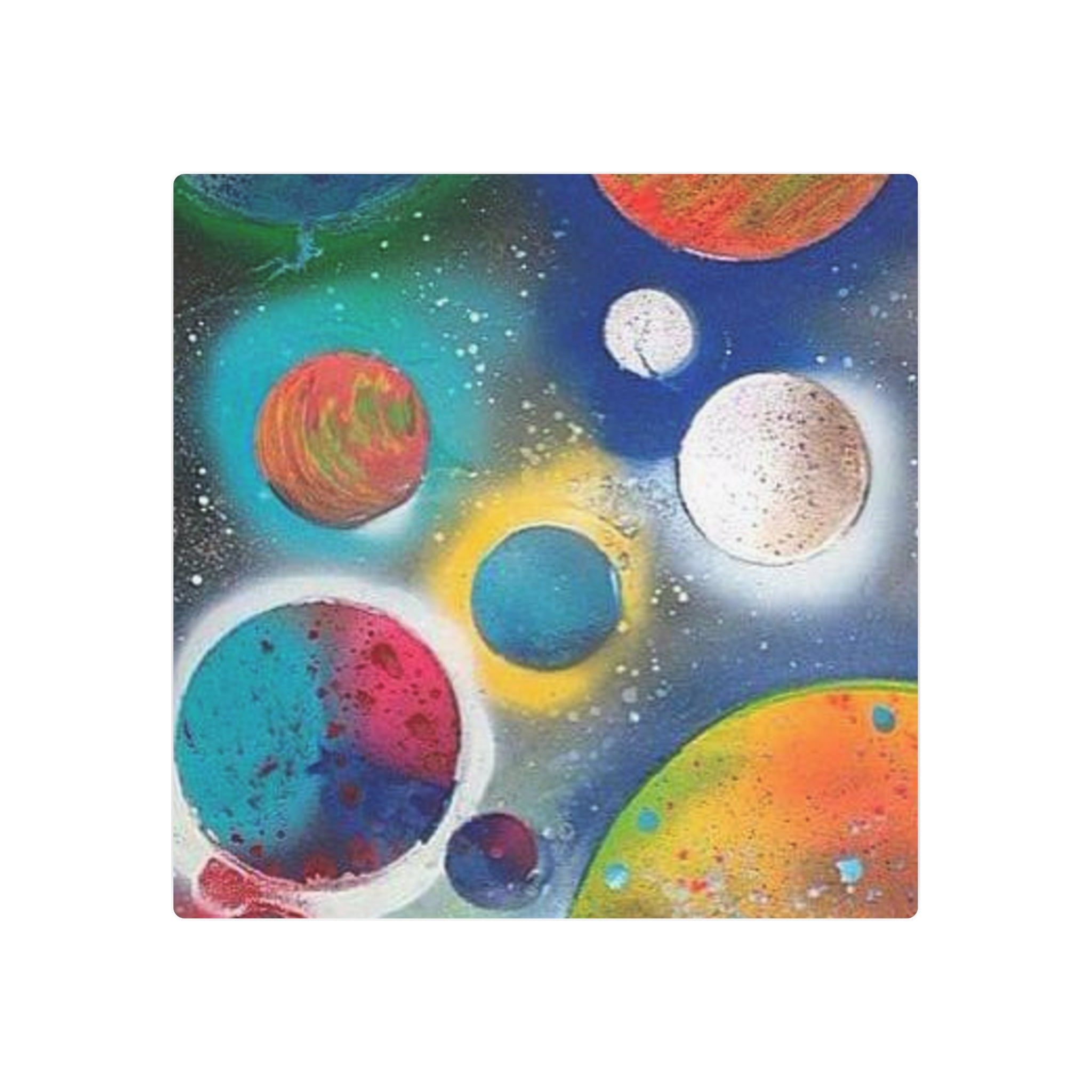 Galaxy Planets Metal Art Sign