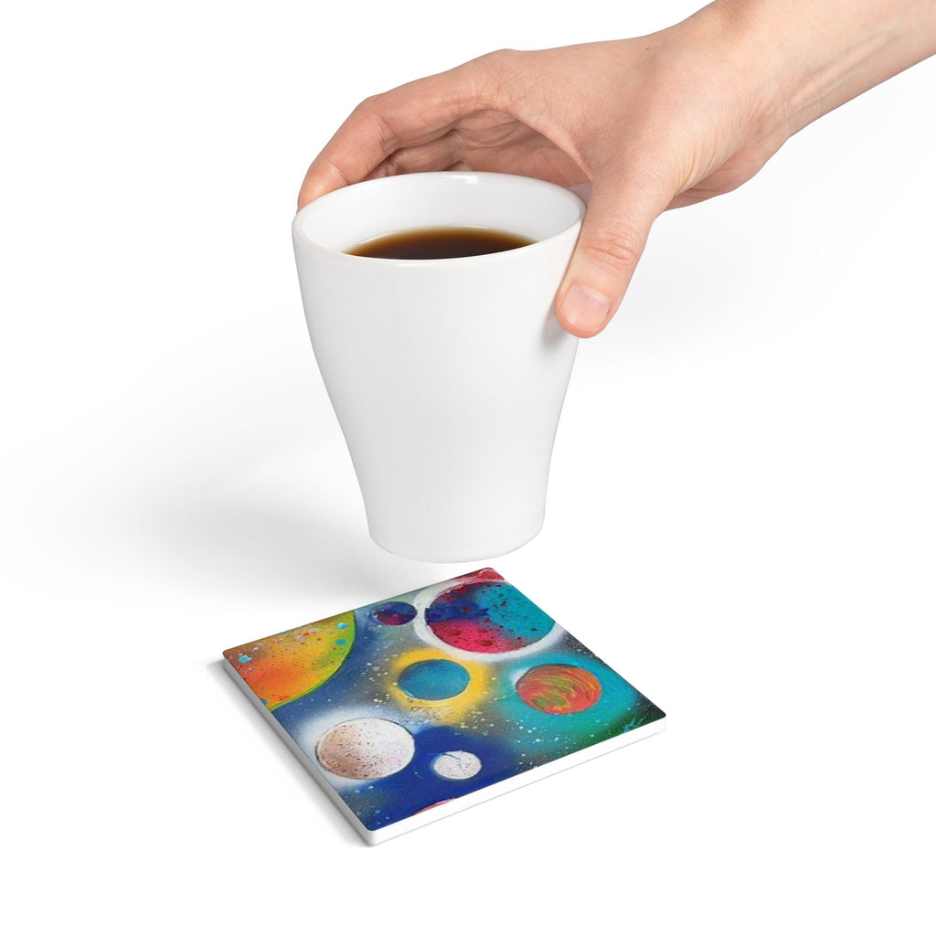 Galaxy Planets Ceramic Coaster