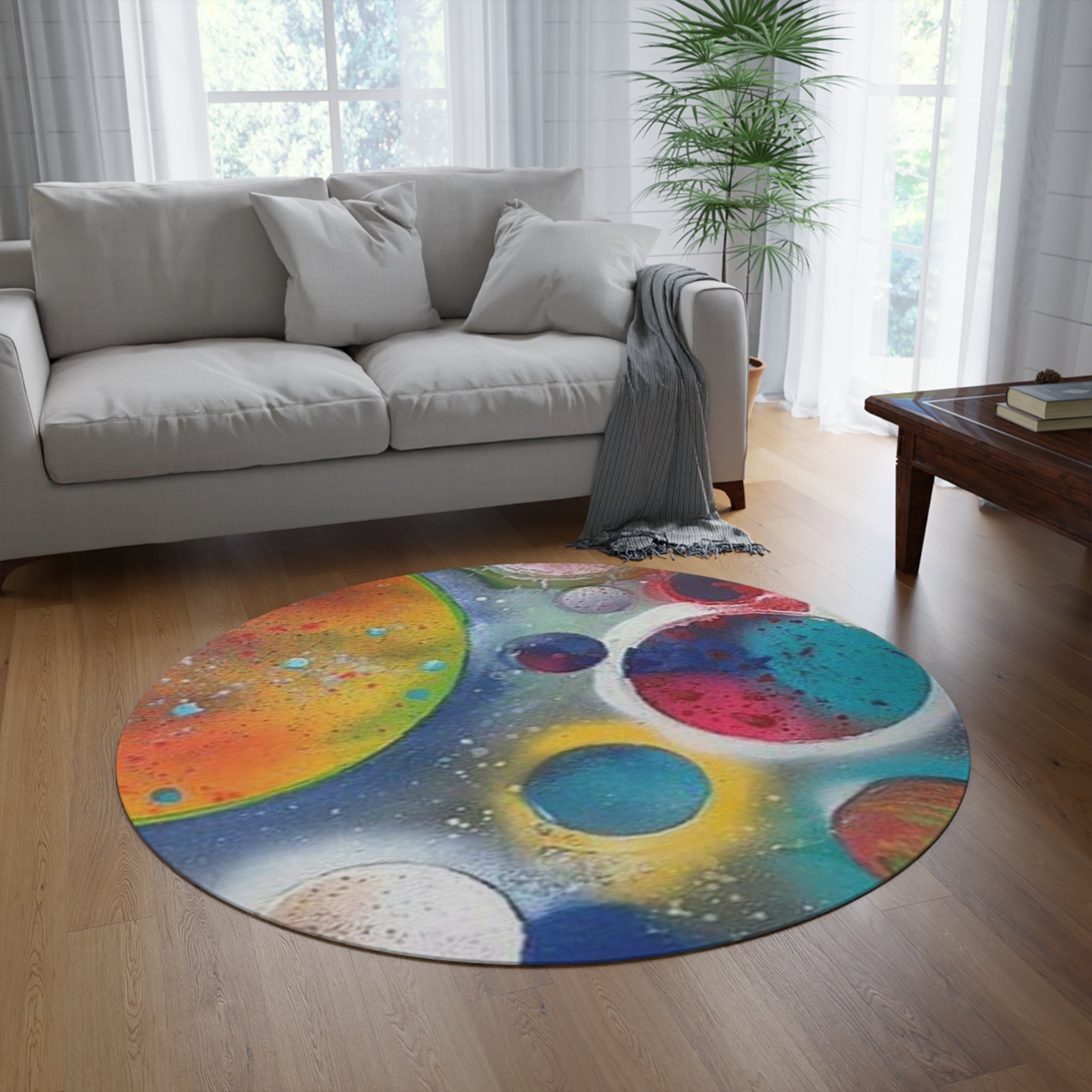 Galaxy Planets Round Rug