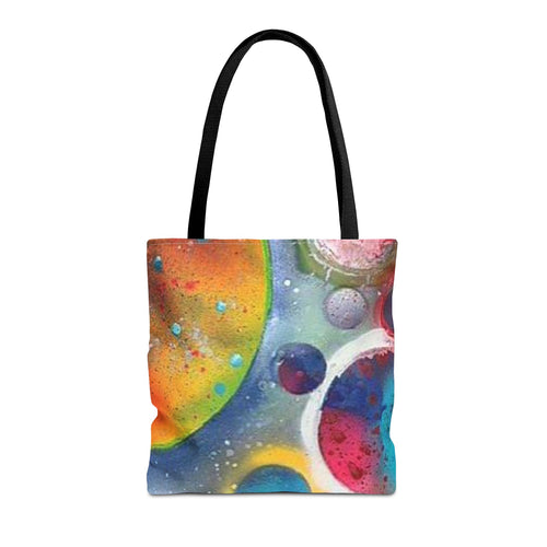 Cosmic Planets Tote Bag — Colorful Space Galaxy All-Over Print