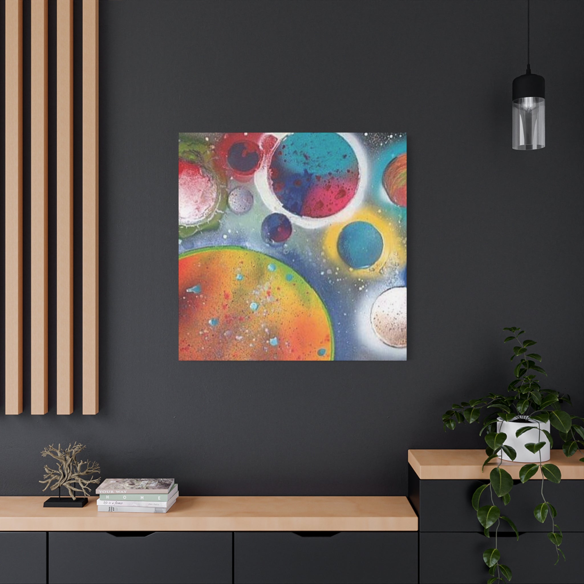 Galaxy Planets Art Print Matte Canvas