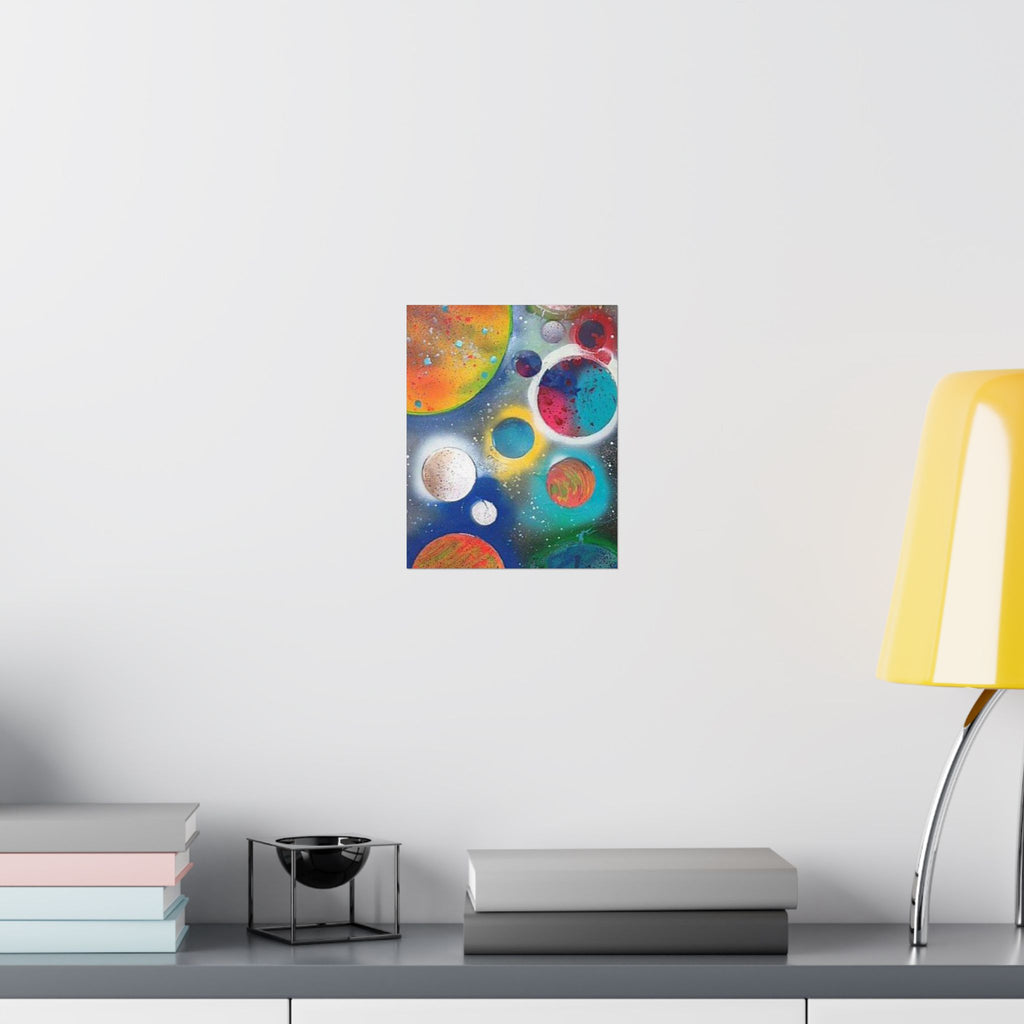 Galaxy Planets Print Matte Vertical Poster
