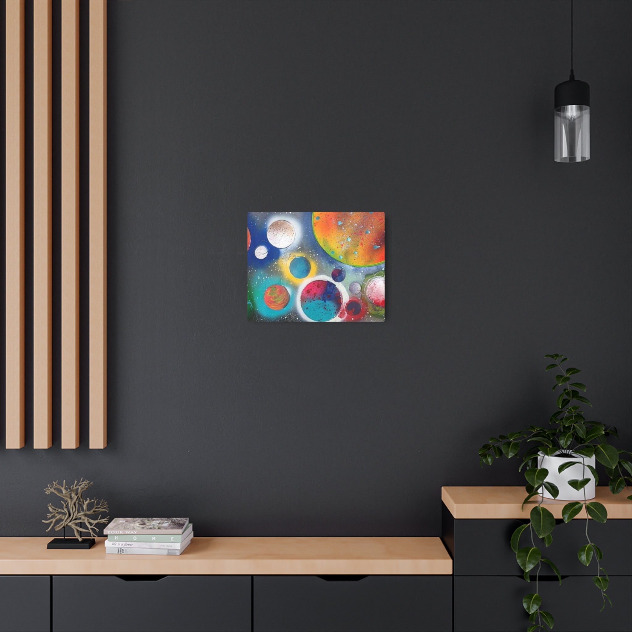 Galaxy Planets Metal Art Sign