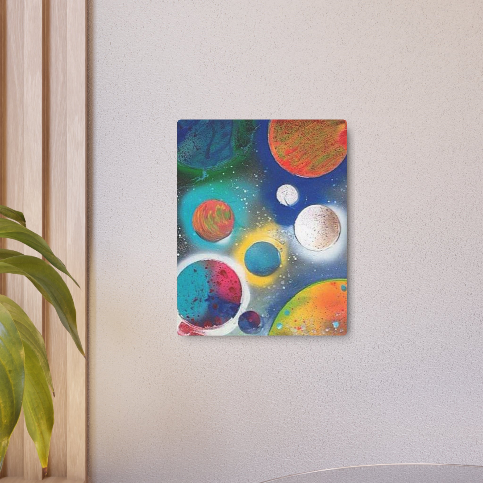 Galaxy Planets Metal Art Sign