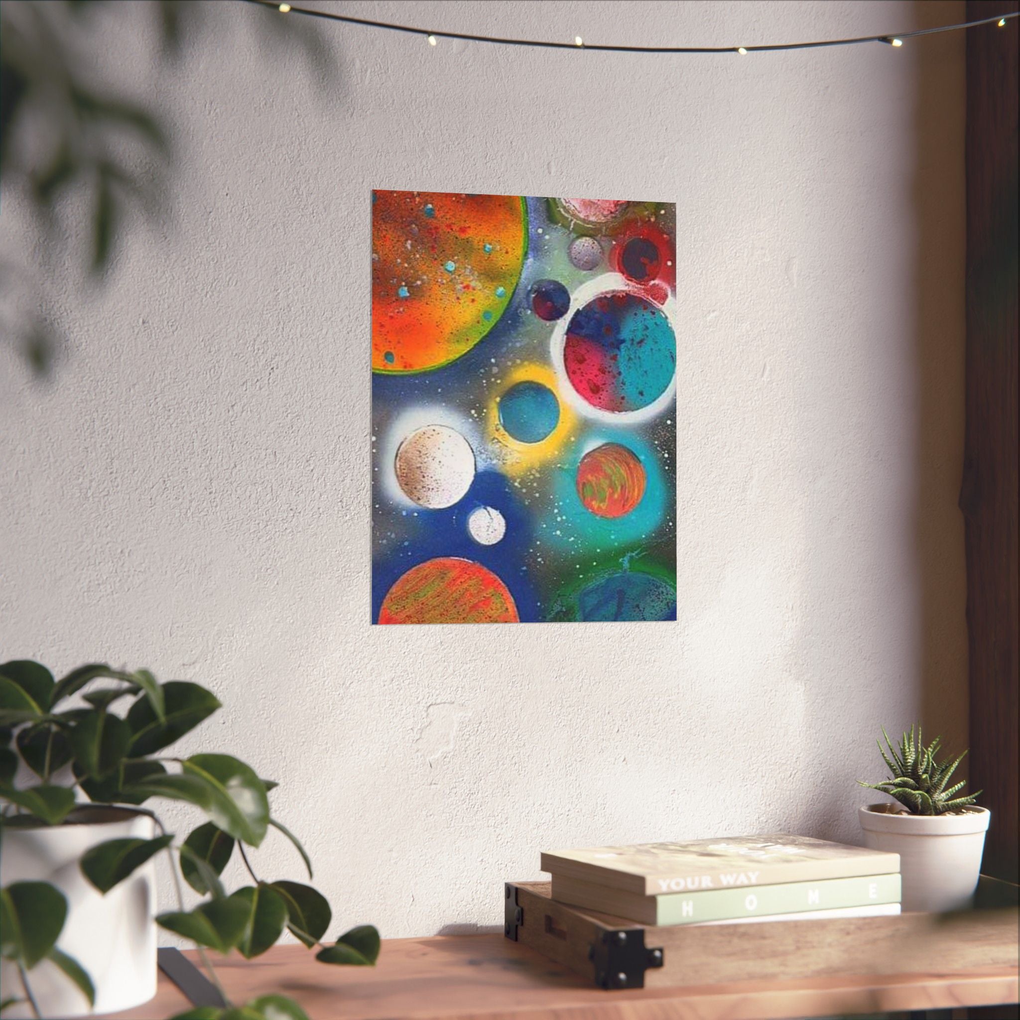 Galaxy Planets Print Matte Vertical Poster