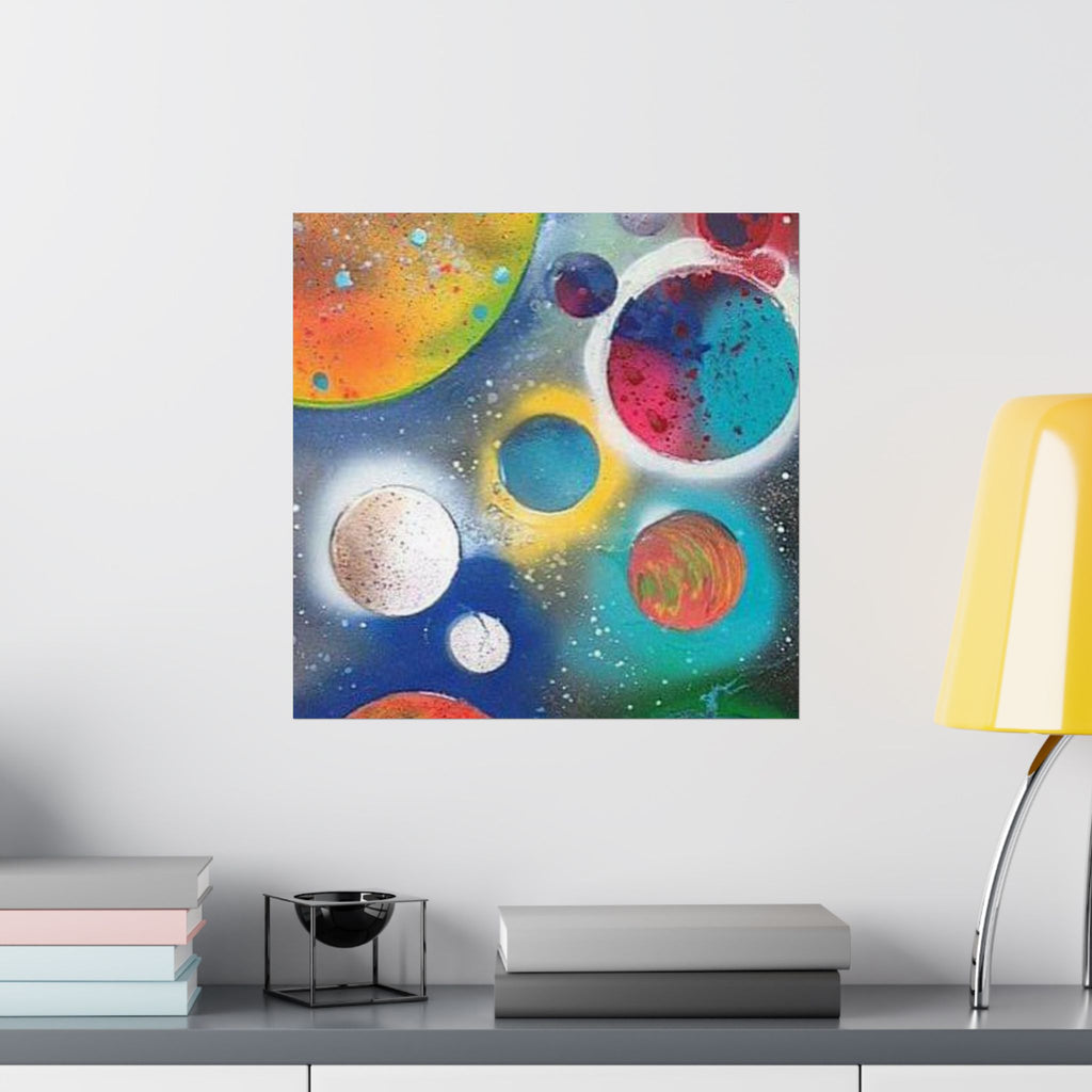 Galaxy Planets Print Matte Vertical Poster