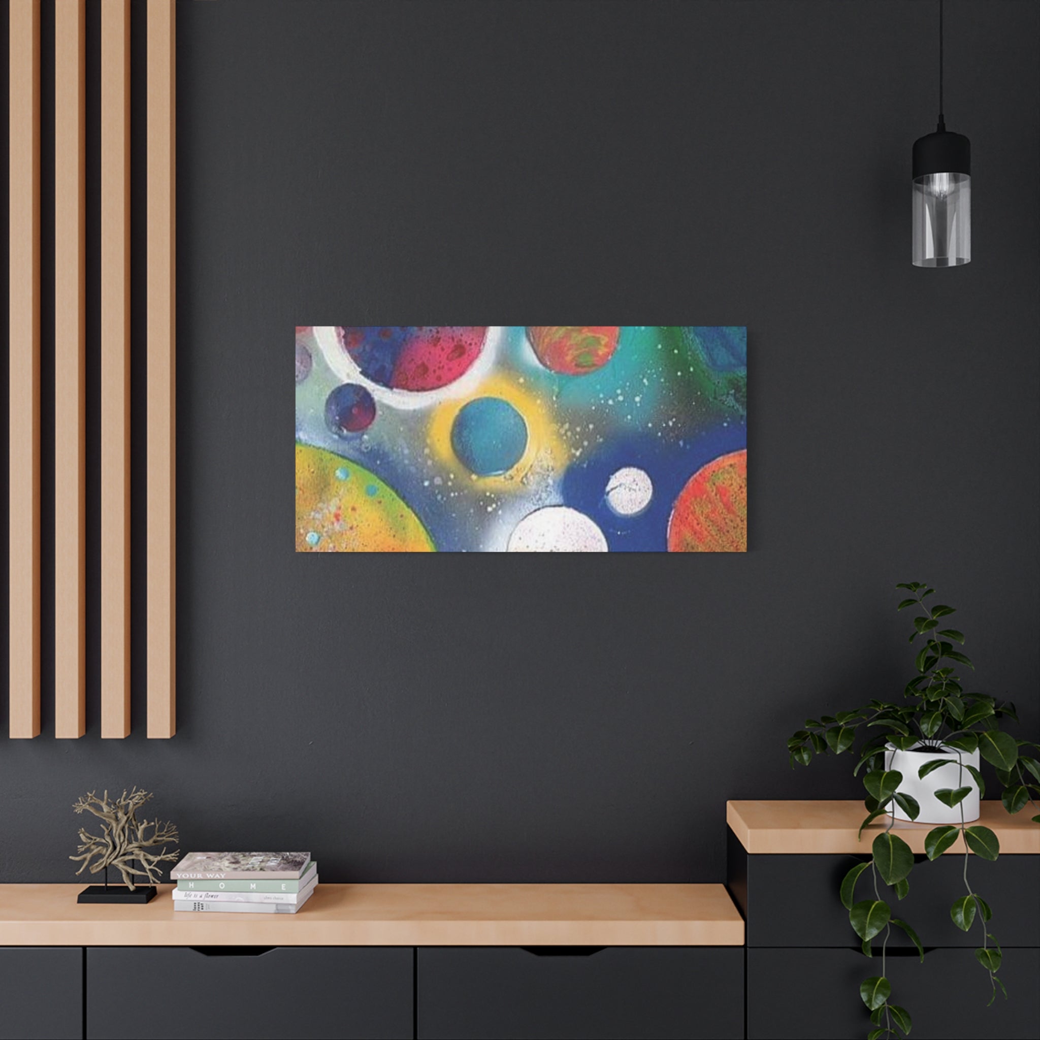 Galaxy Planets Art Print Matte Canvas