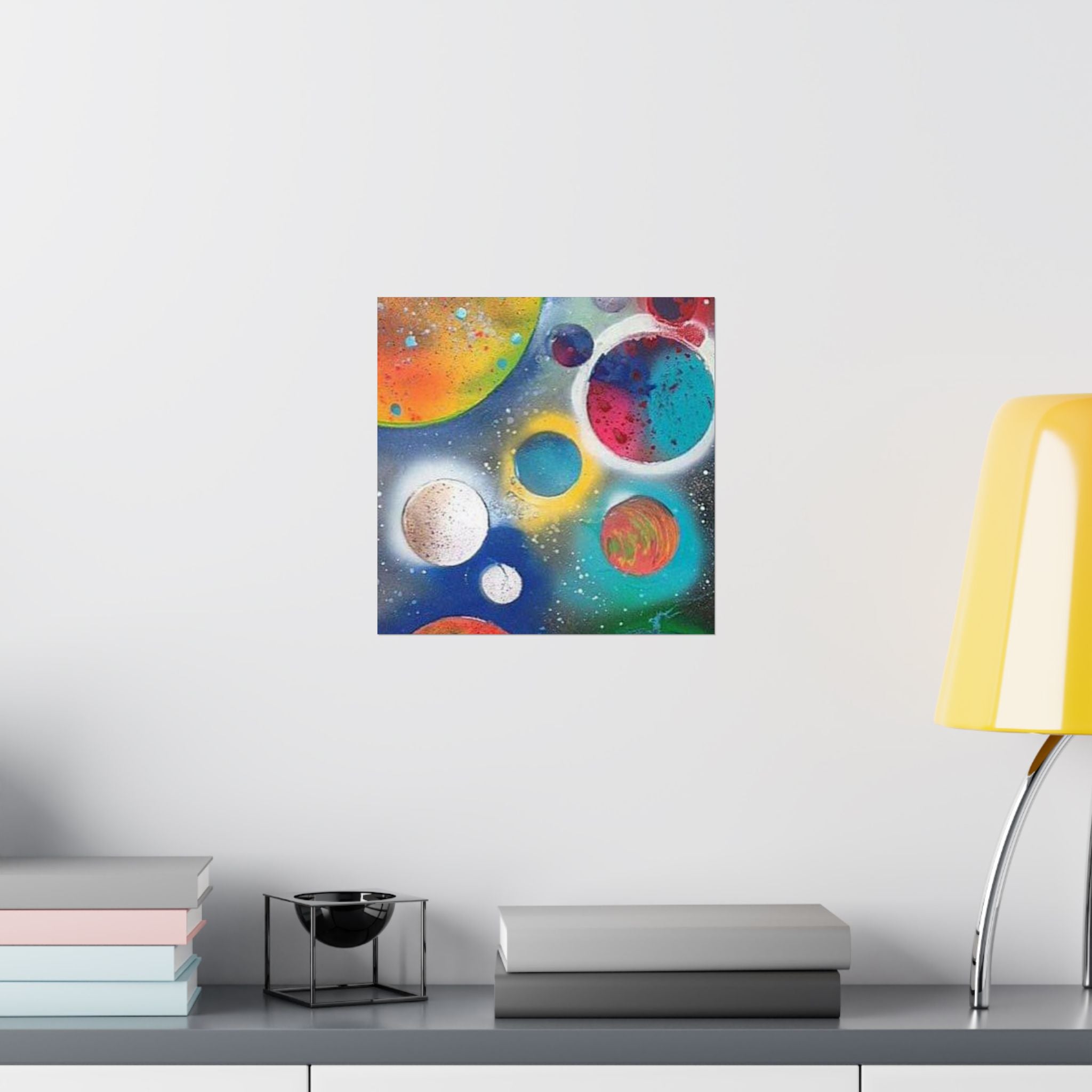 Galaxy Planets Print Matte Vertical Poster