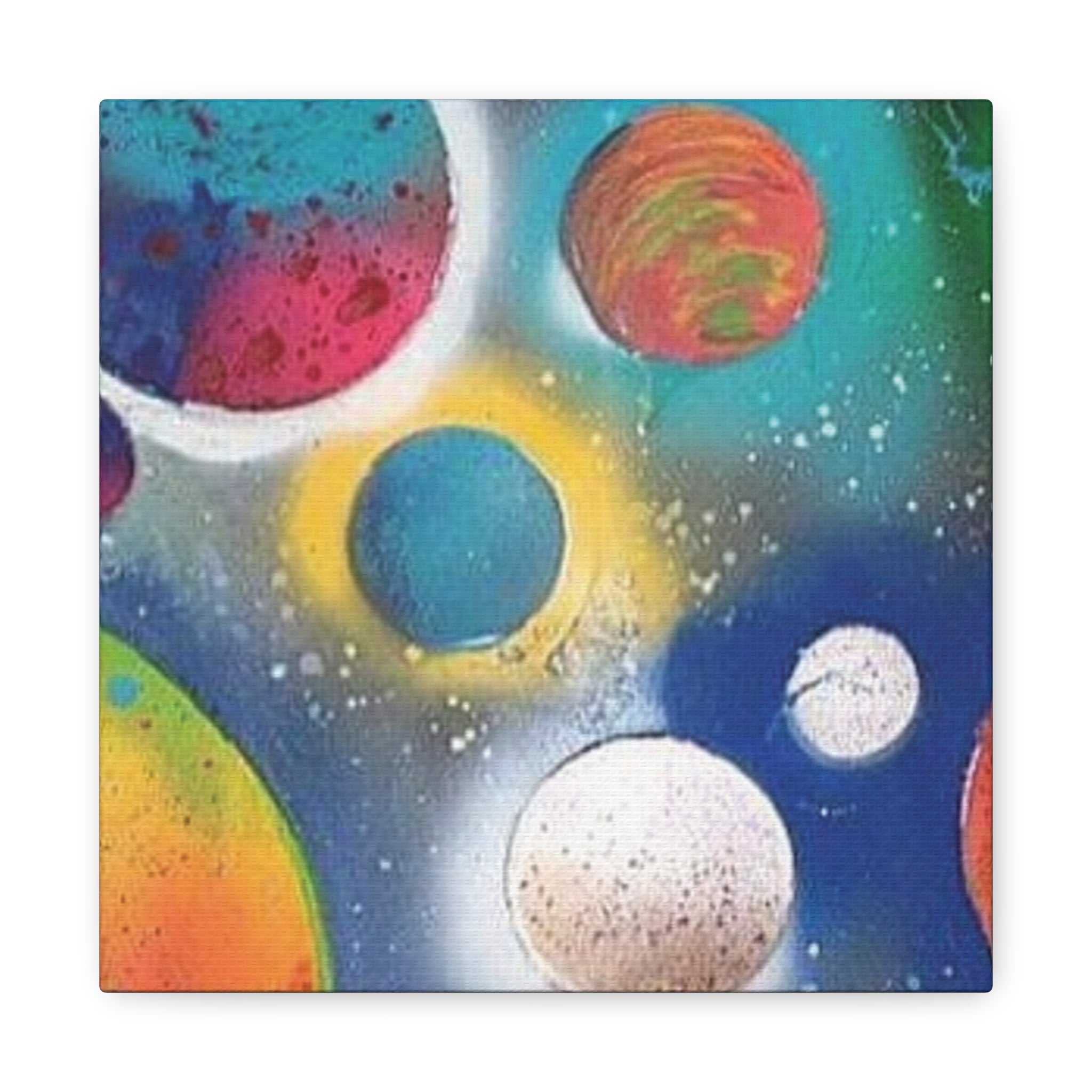 Galaxy Planets Art Print Matte Canvas