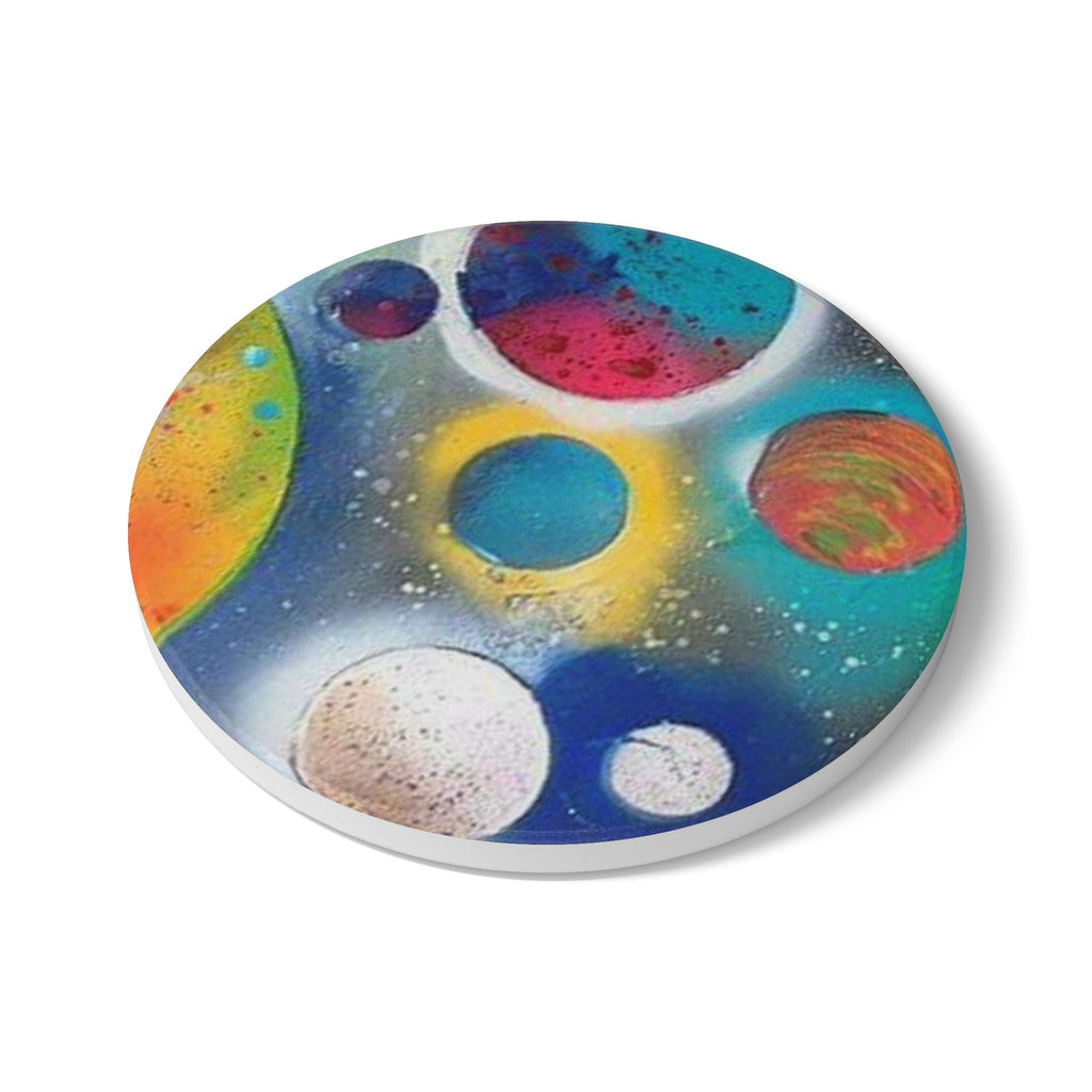 Galaxy Planets Ceramic Coaster