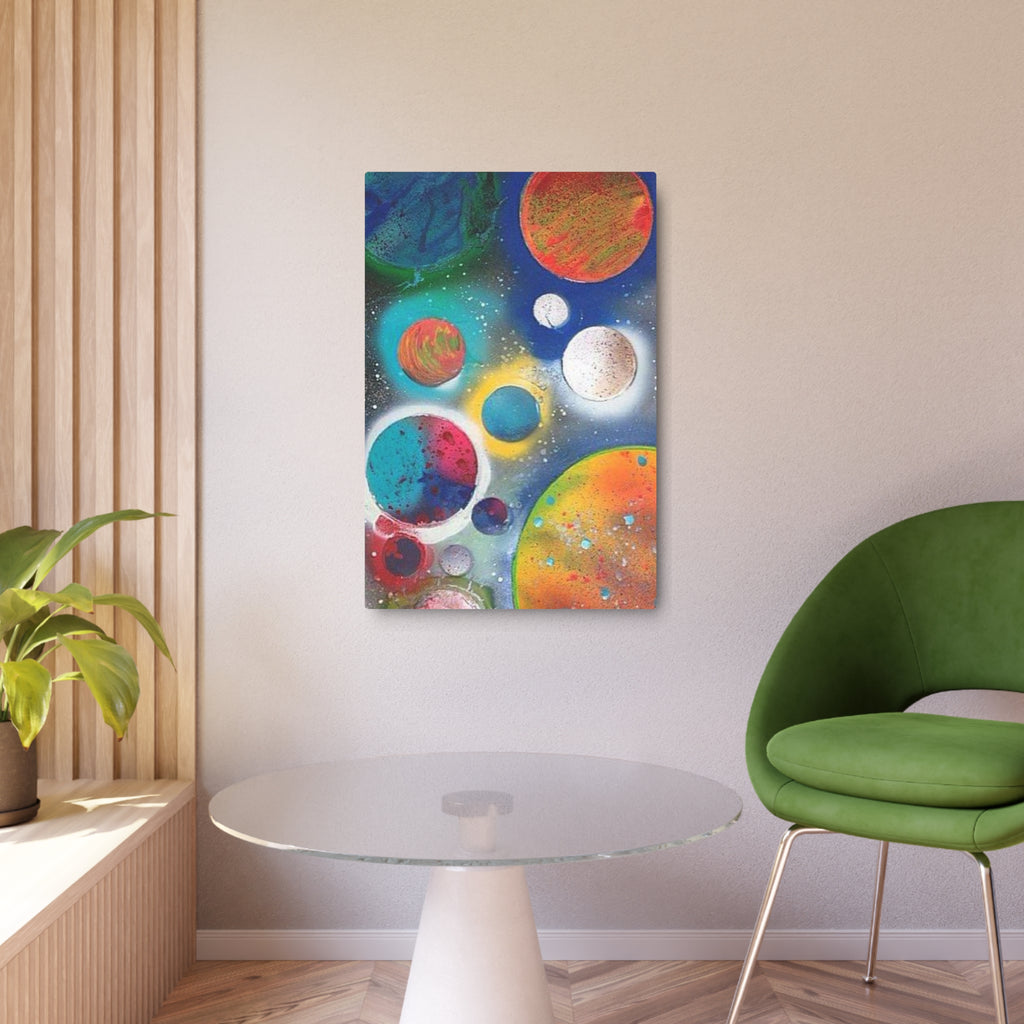 Galaxy Planets Metal Art Sign