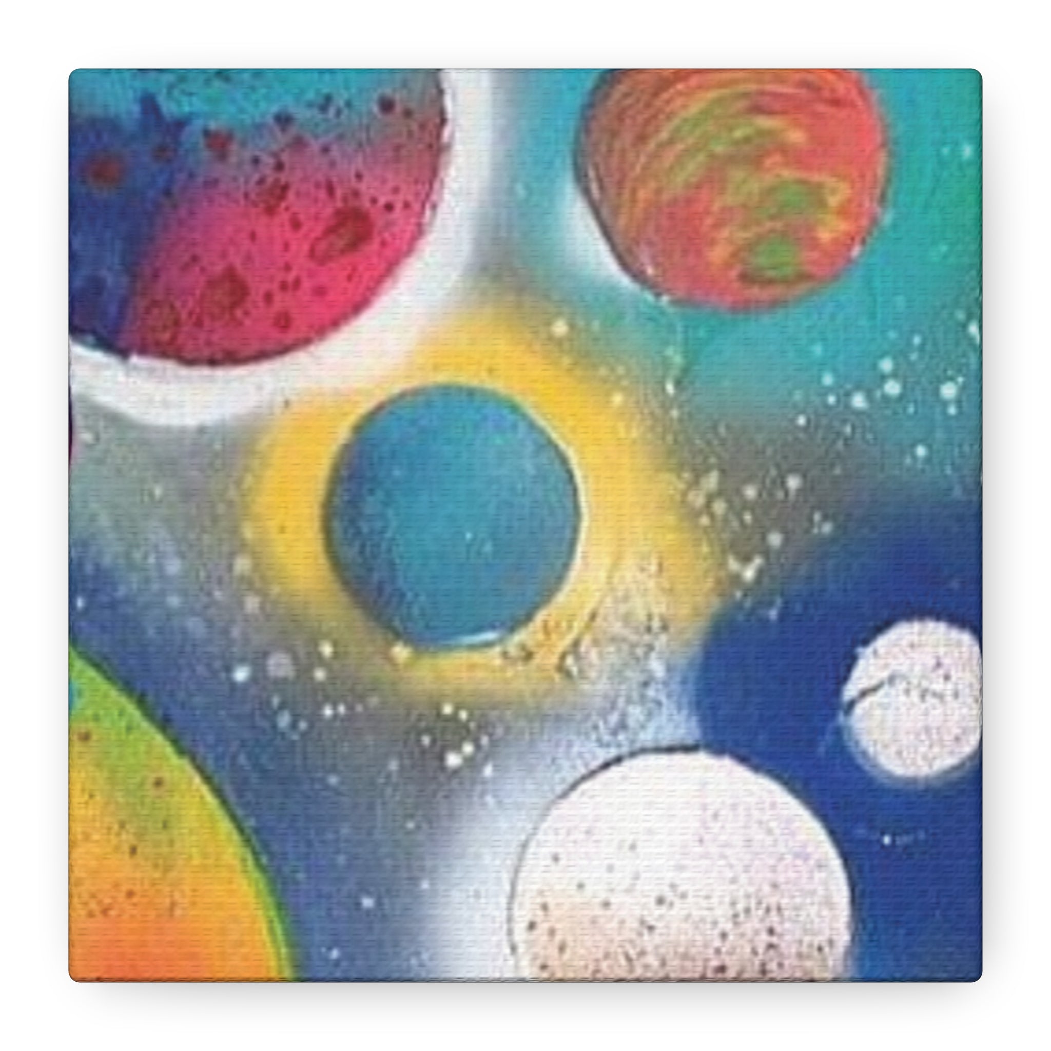 Galaxy Planets Art Print Matte Canvas