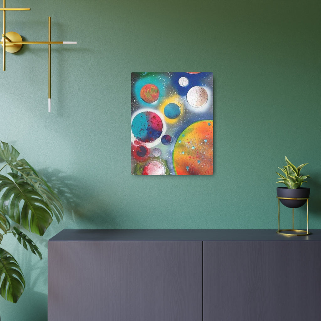 Galaxy Planets Metal Art Sign