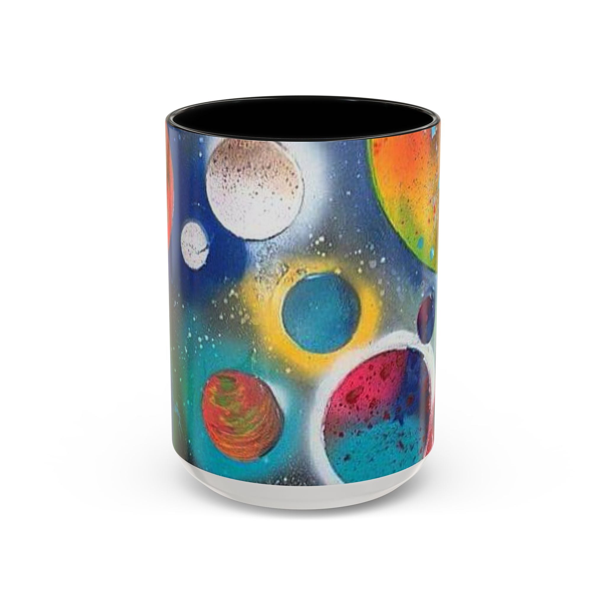 Galaxy Planets Accent Coffee Mug – Colorful Space Art Ceramic Mug (11/15oz)