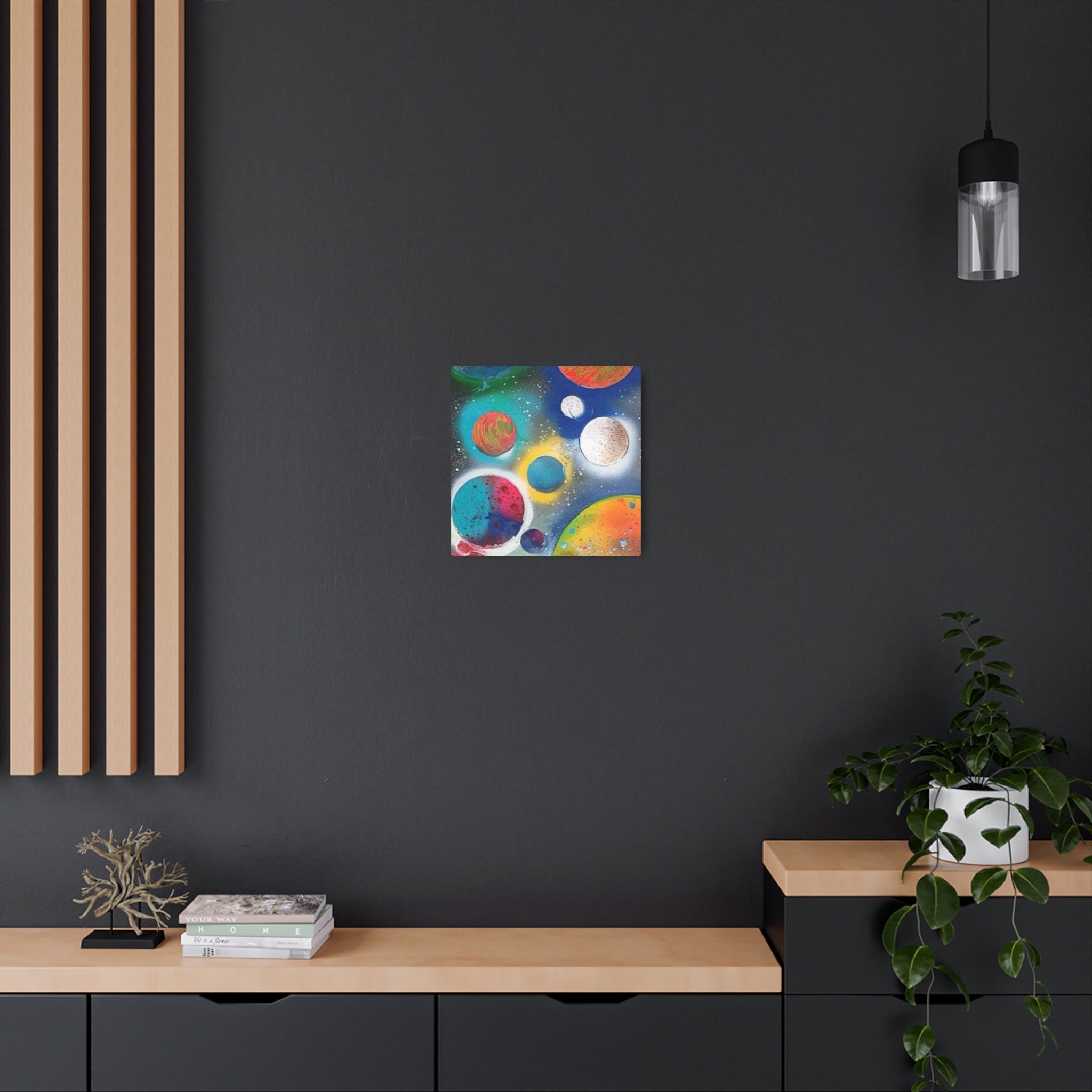Galaxy Planets Metal Art Sign