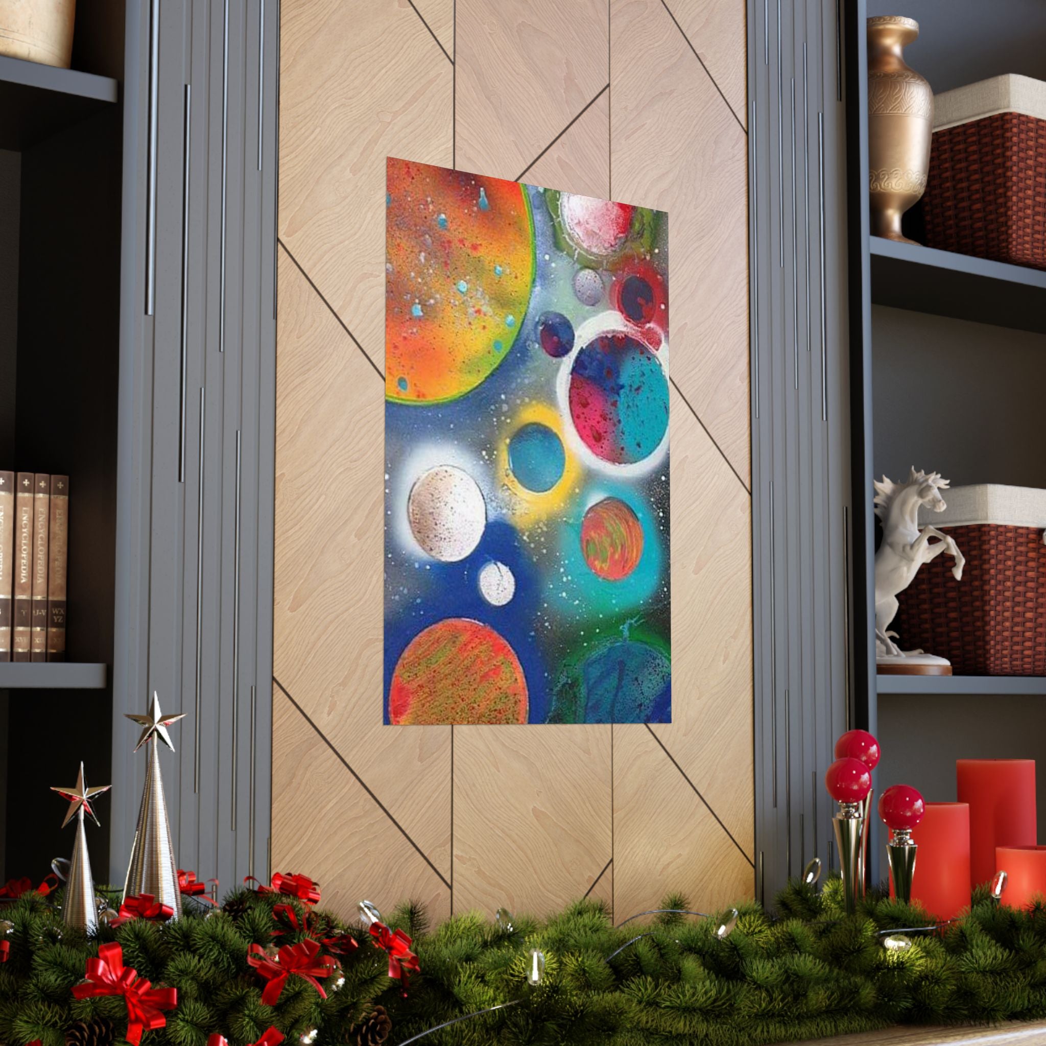 Galaxy Planets Print Matte Vertical Poster