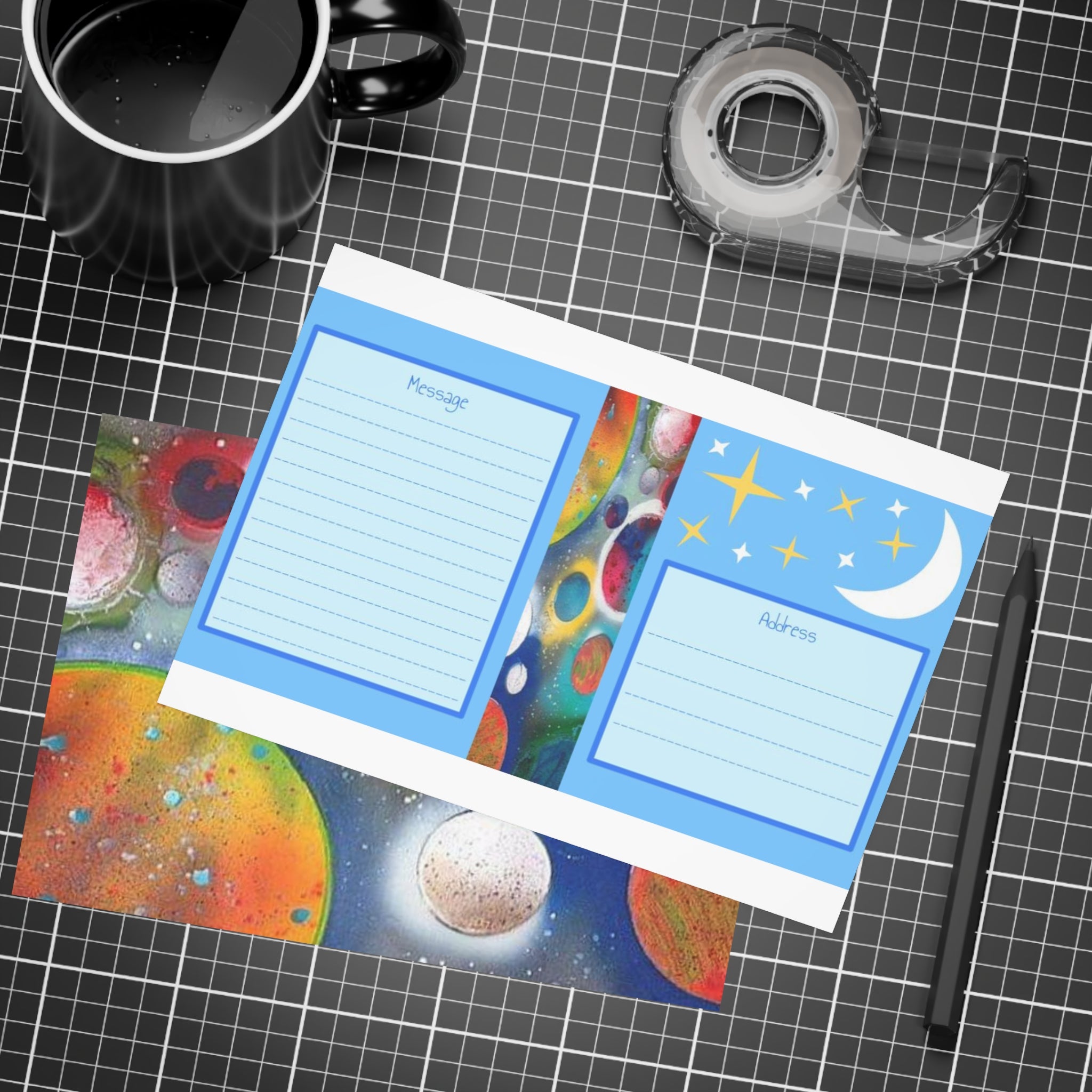 Galaxy Planets Print Postcard Bundles