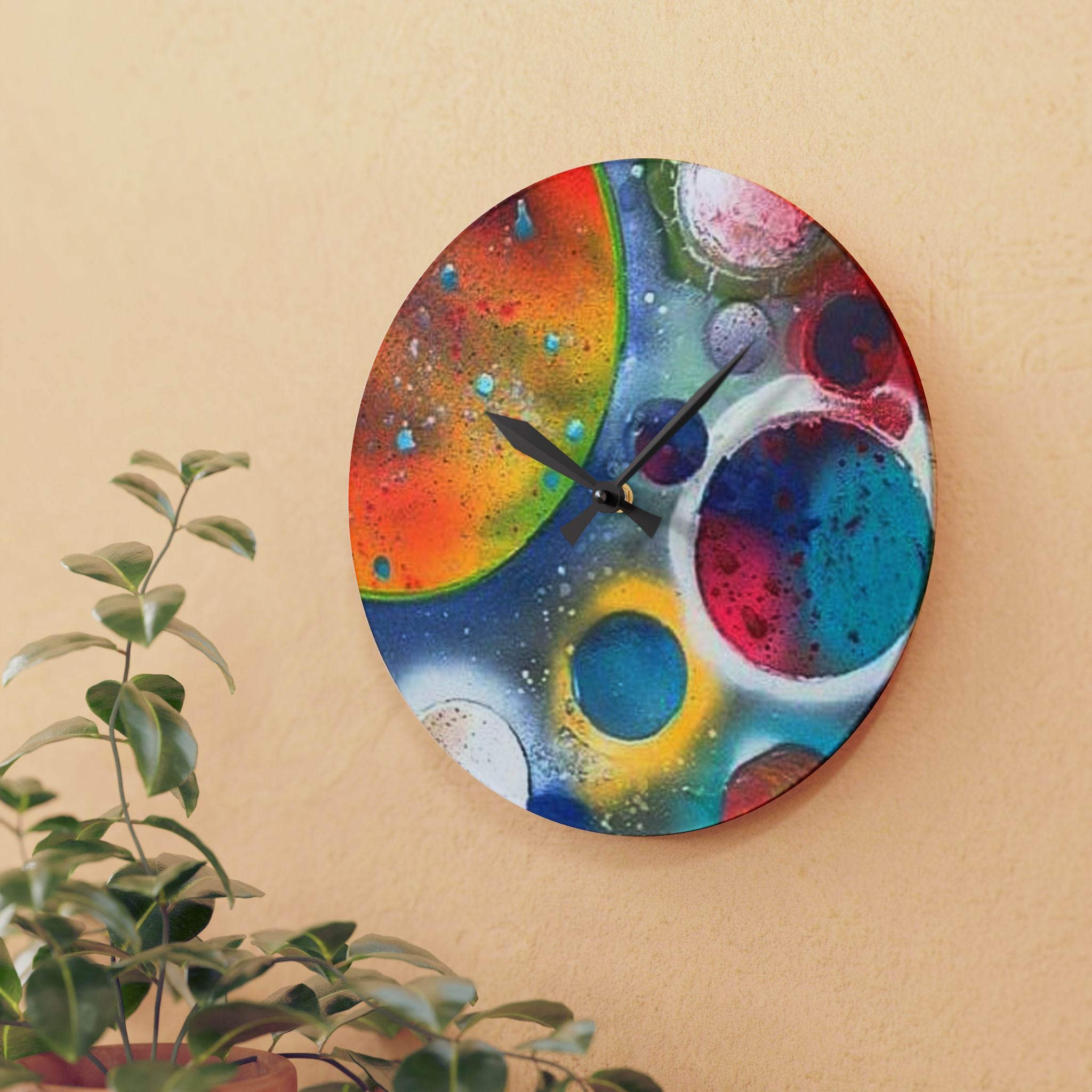 Galaxy Planets Acrylic Wall Clock