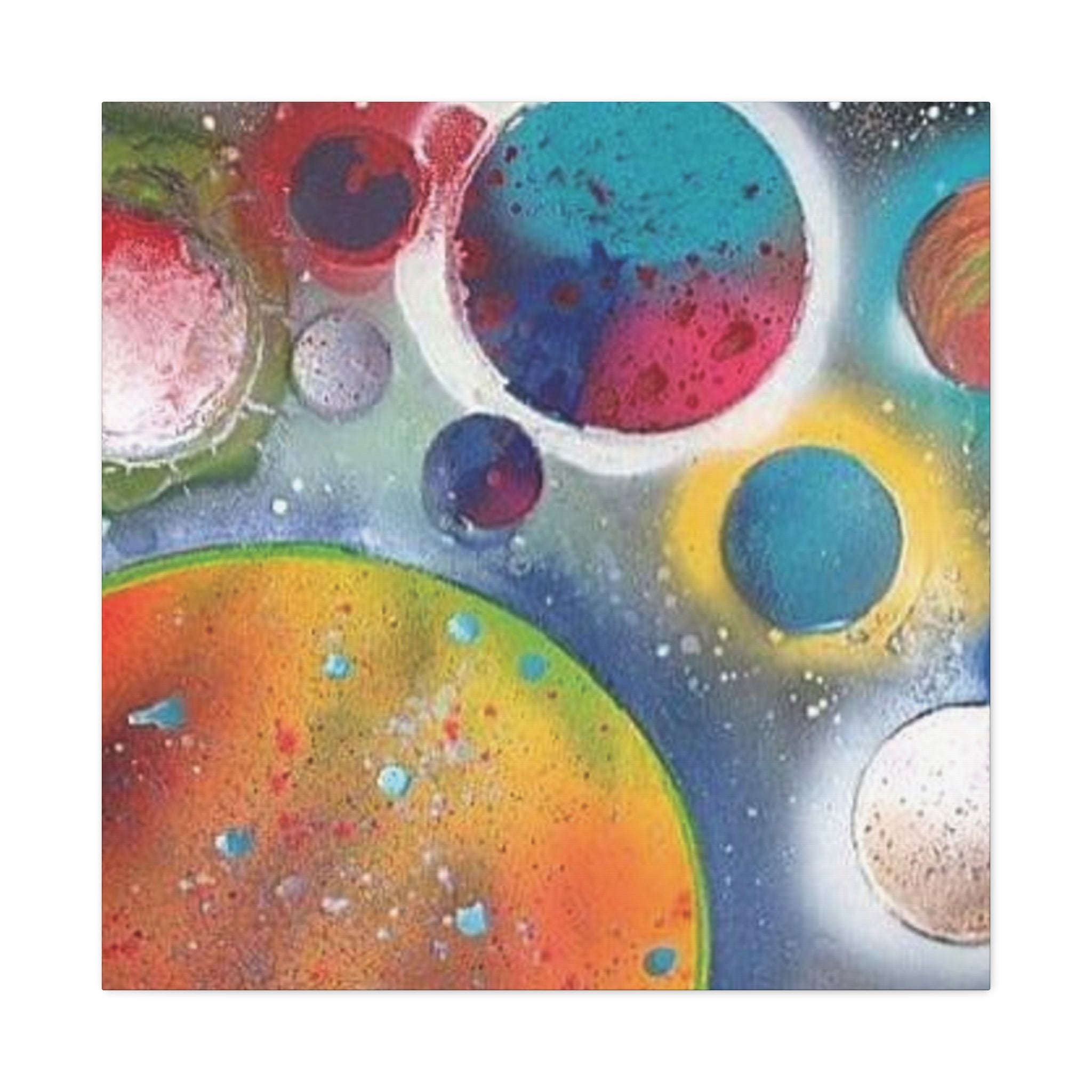 Galaxy Planets Art Print Matte Canvas