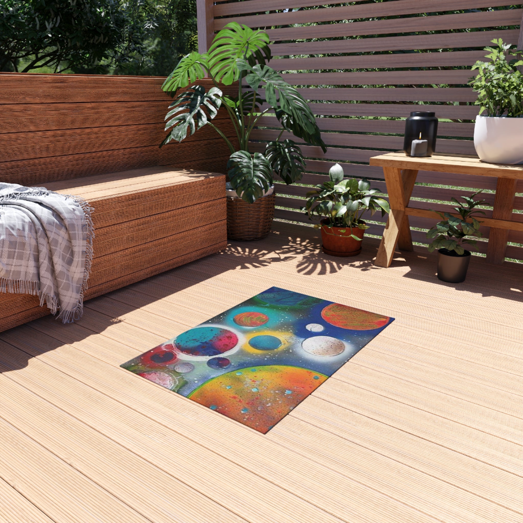 Galaxy Planets Outdoor Rug