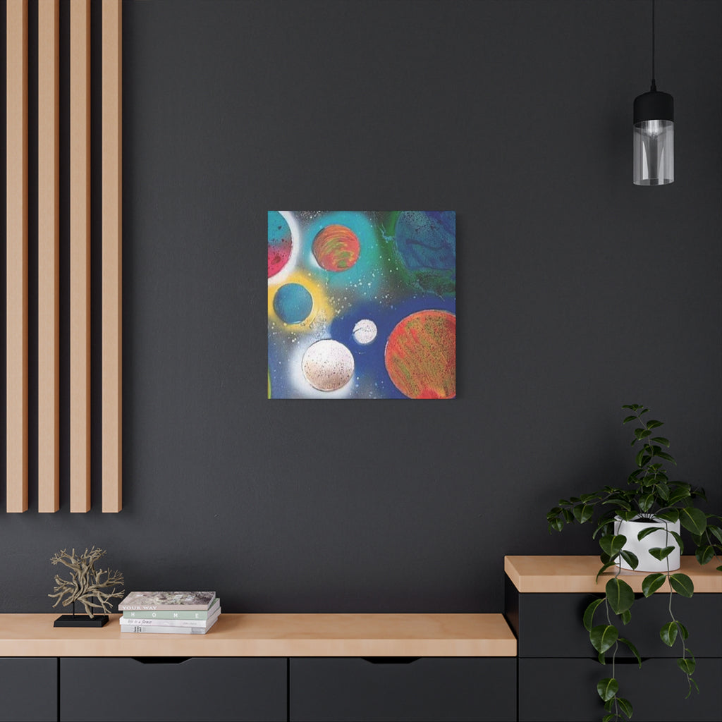 Galaxy Planets Art Print Matte Canvas