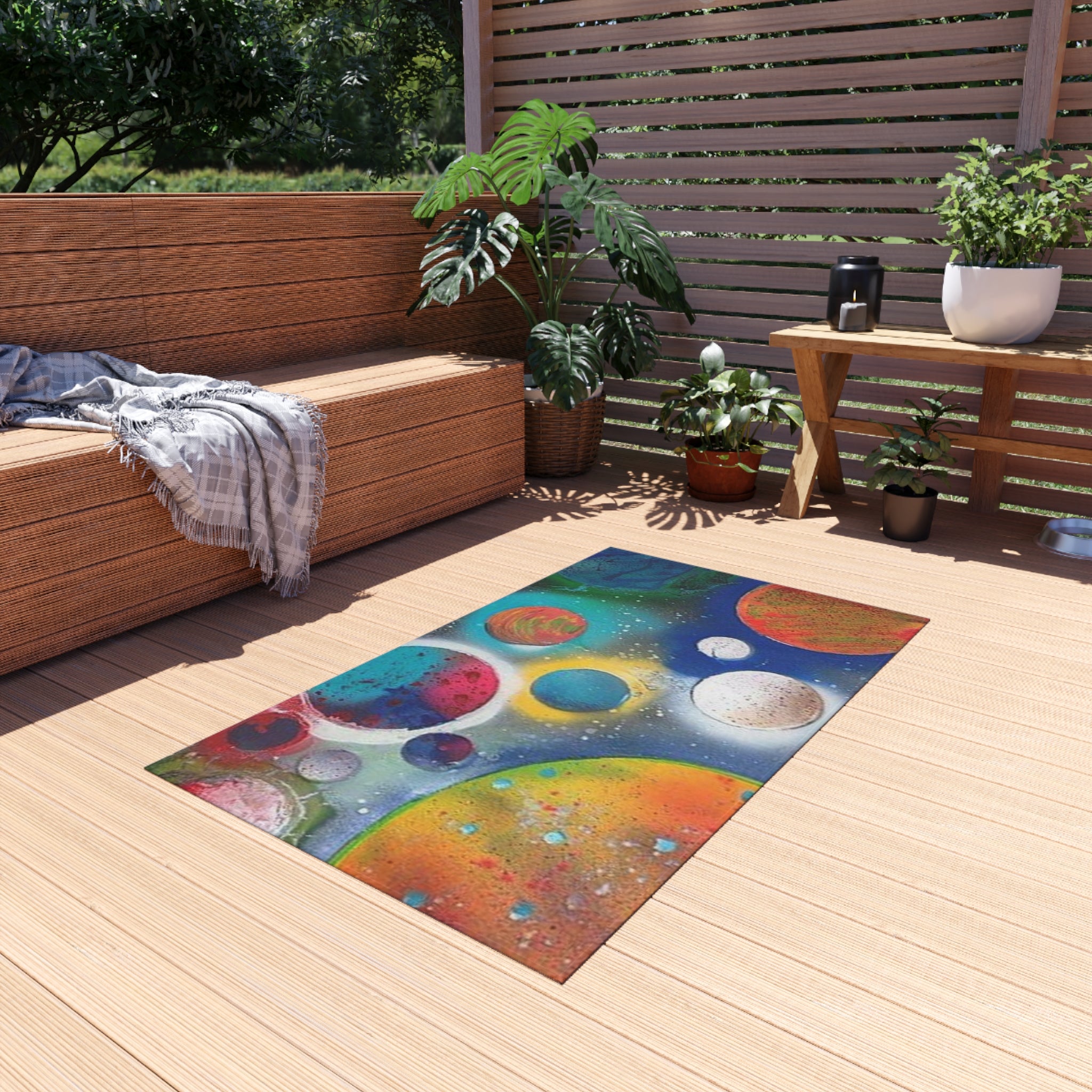 Galaxy Planets Outdoor Rug
