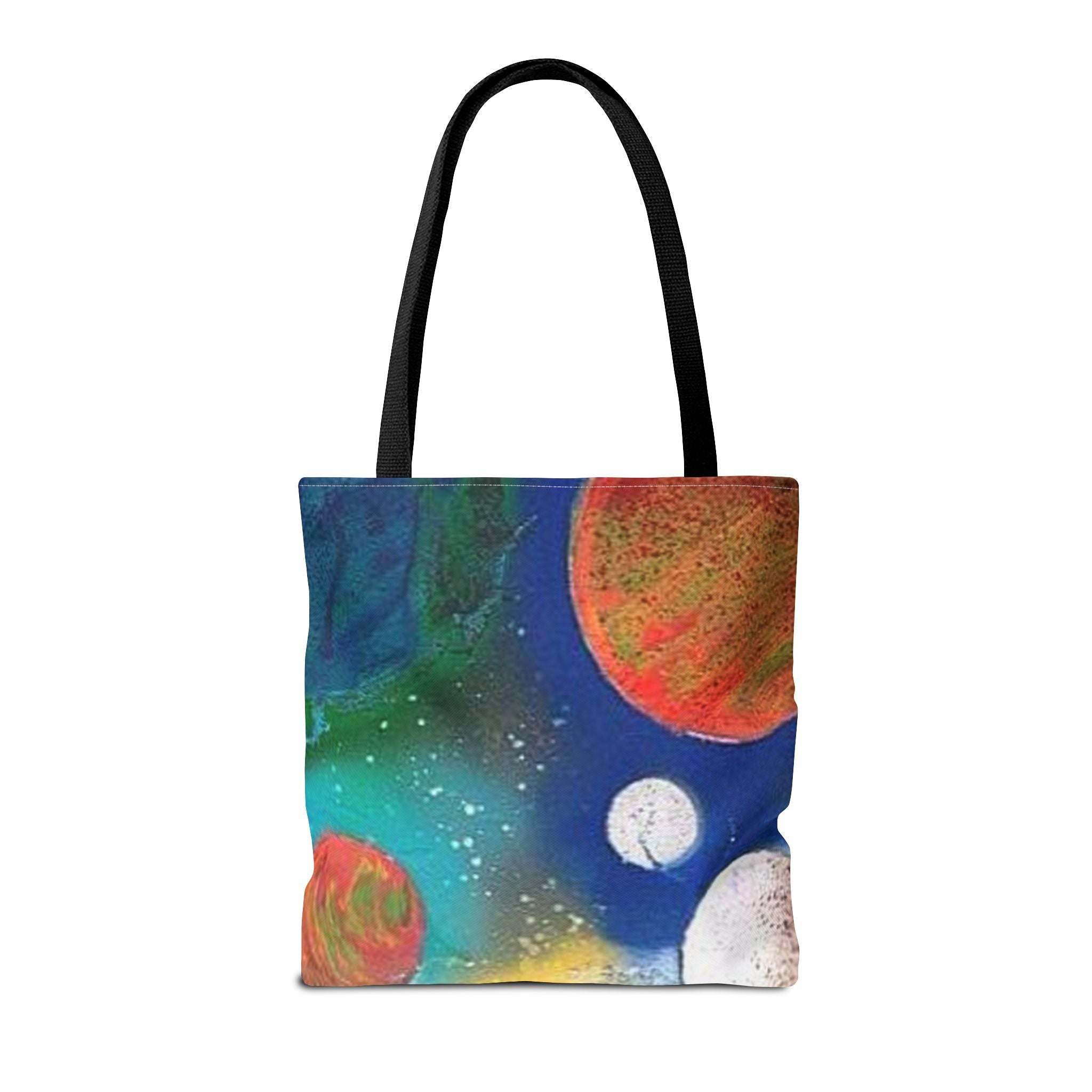 Cosmic Planets Tote Bag — Colorful Space Galaxy All-Over Print