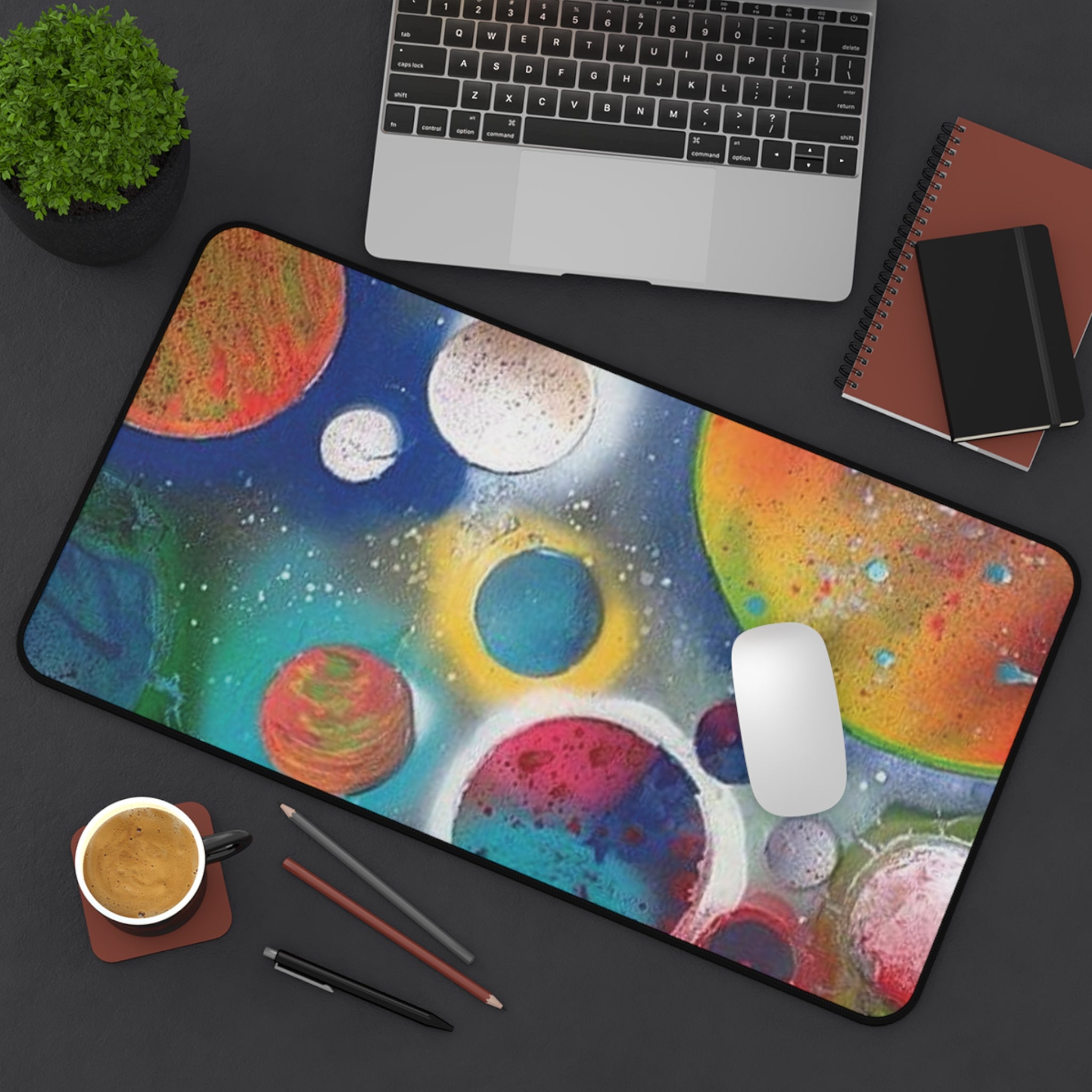 Galaxy Planets Desk Mat