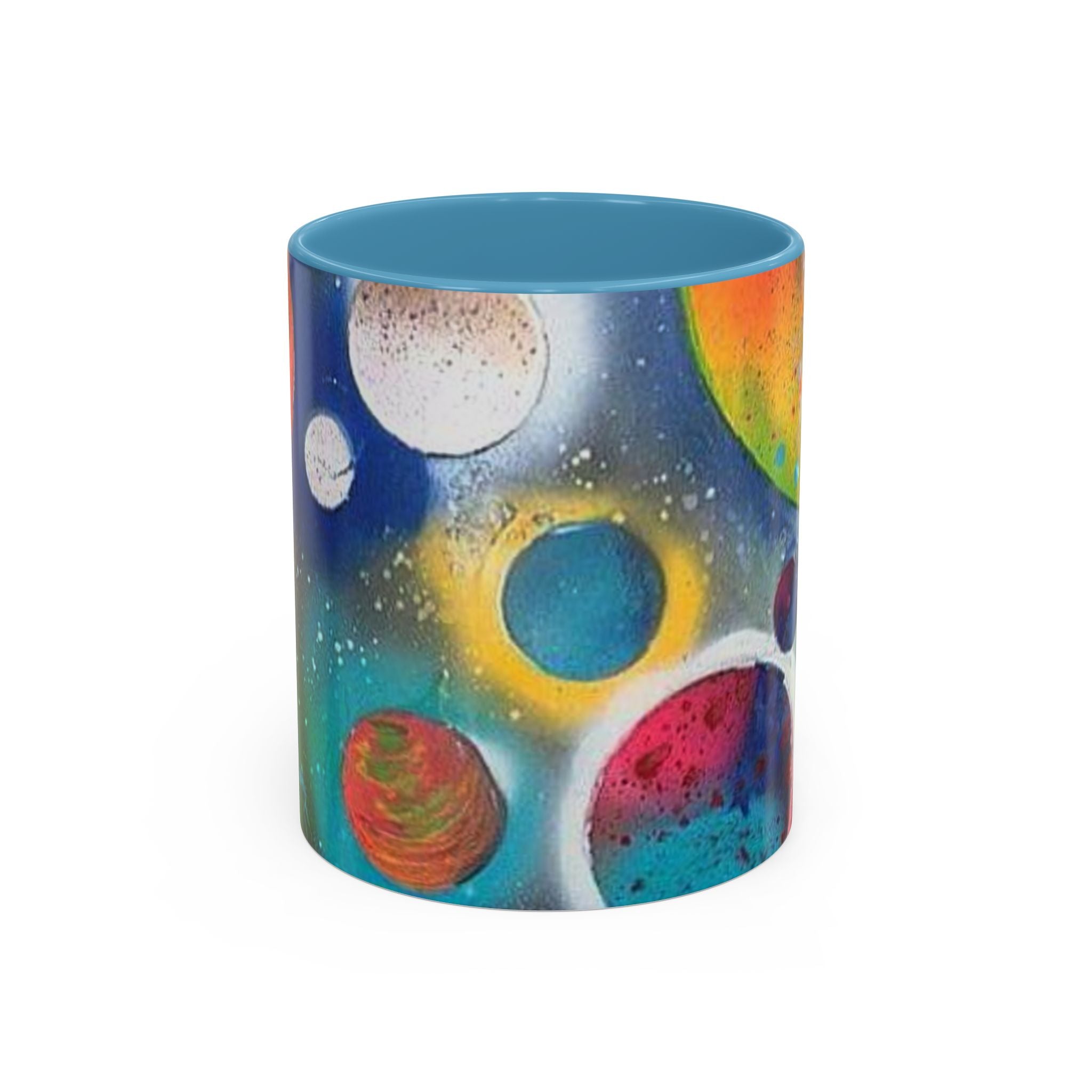 Galaxy Planets Accent Coffee Mug – Colorful Space Art Ceramic Mug (11/15oz)