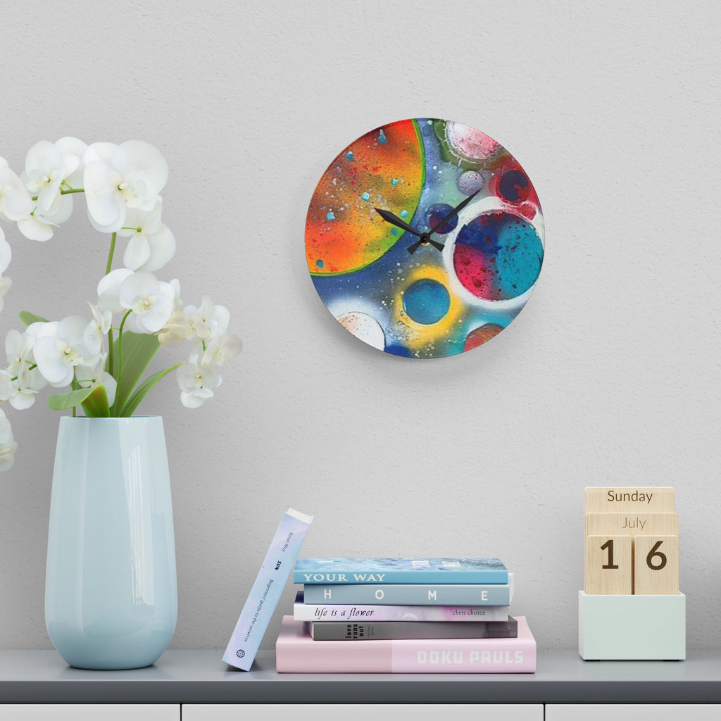 Galaxy Planets Acrylic Wall Clock