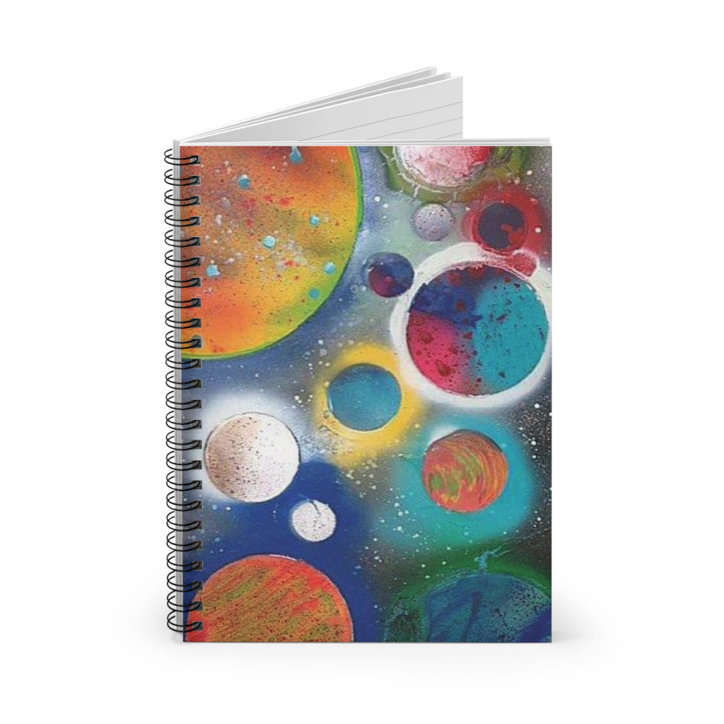 Galaxy Planets Spiral Notebook