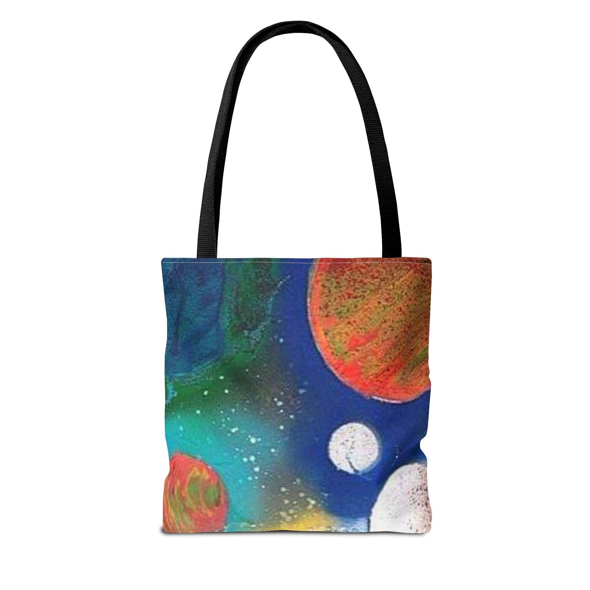 Cosmic Planets Tote Bag — Colorful Space Galaxy All-Over Print