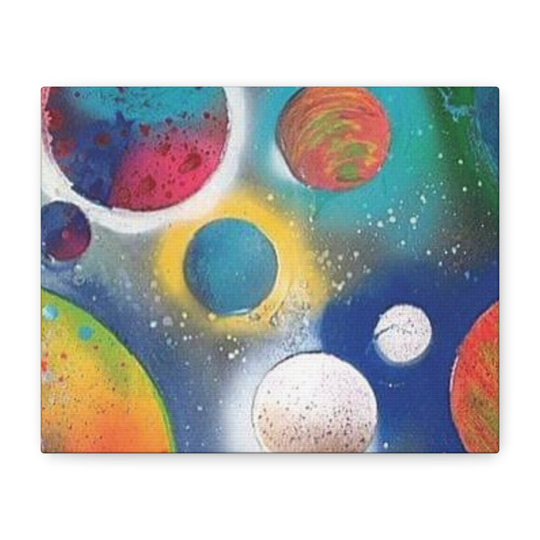 Galaxy Planets Art Print Matte Canvas