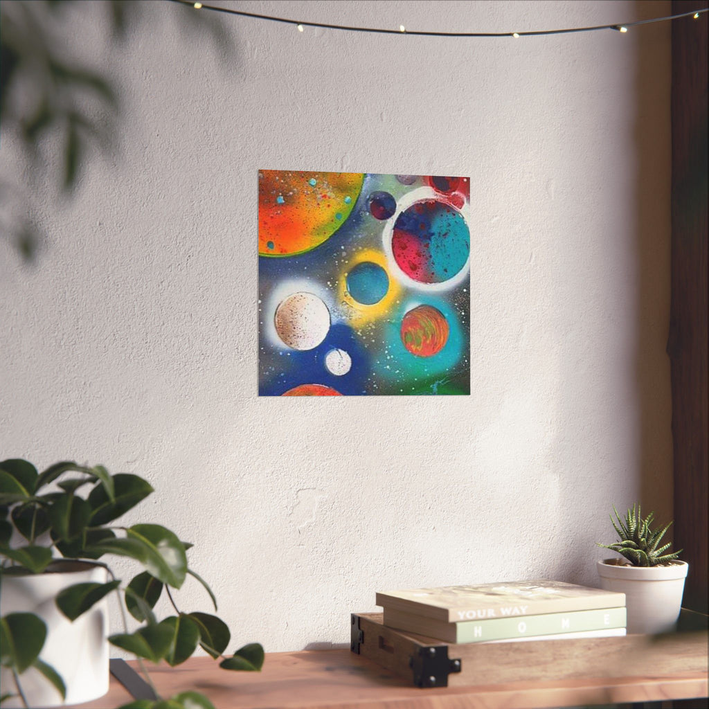 Galaxy Planets Print Matte Vertical Poster