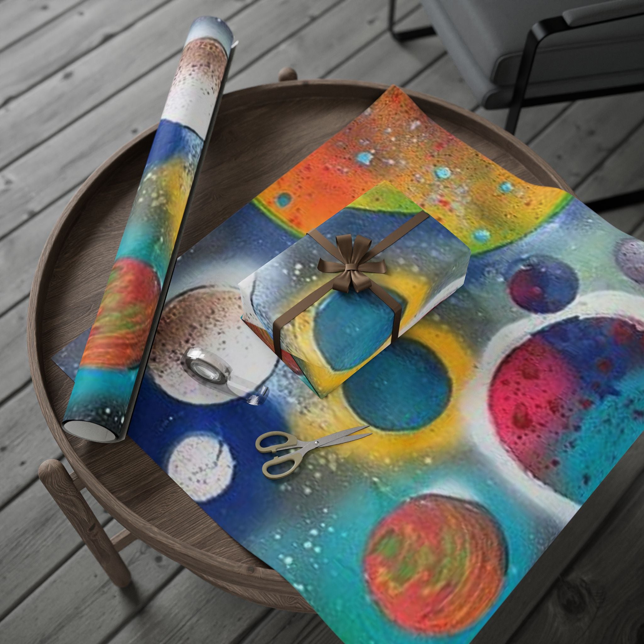 Galaxy Planets Print Wrapping Paper