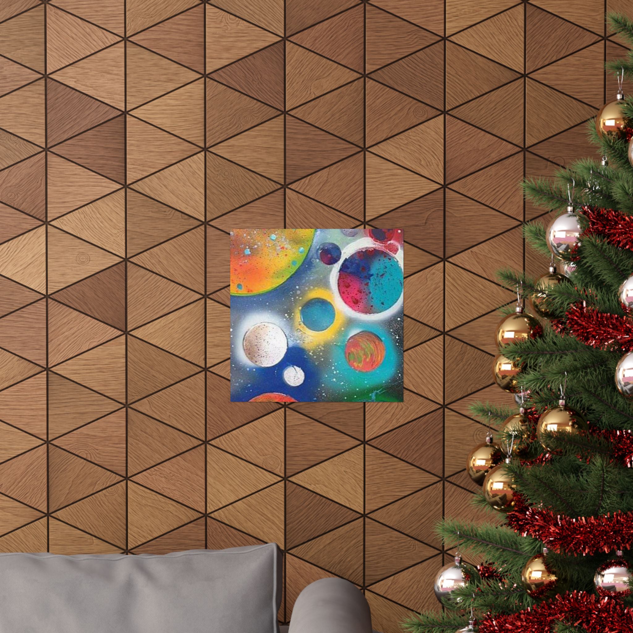 Galaxy Planets Print Matte Vertical Poster
