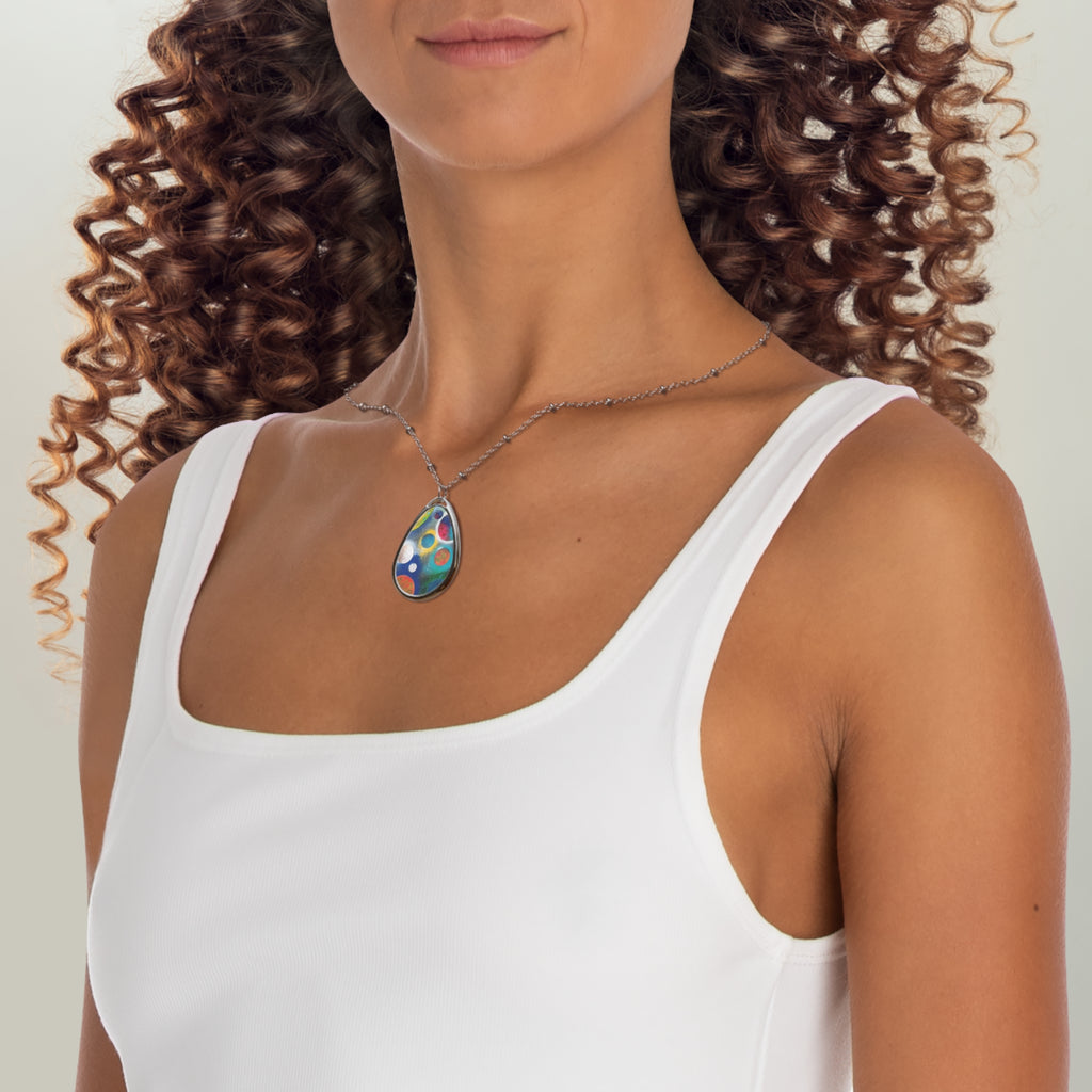 Galaxy Planets Oval Necklace