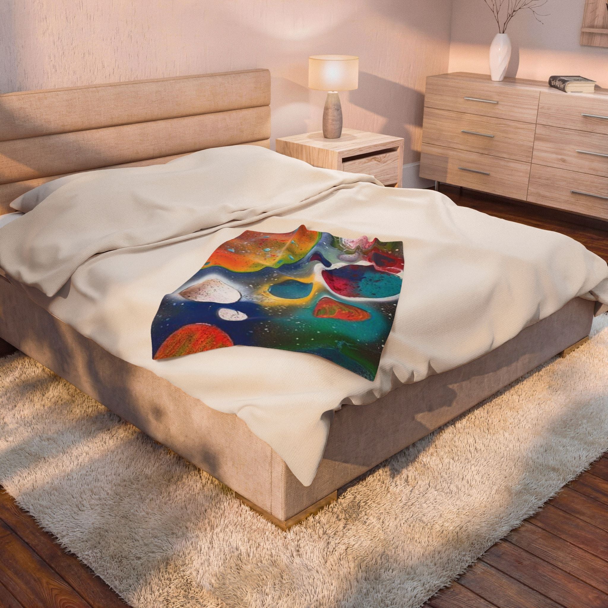 Galaxy Planets Plush Blanket