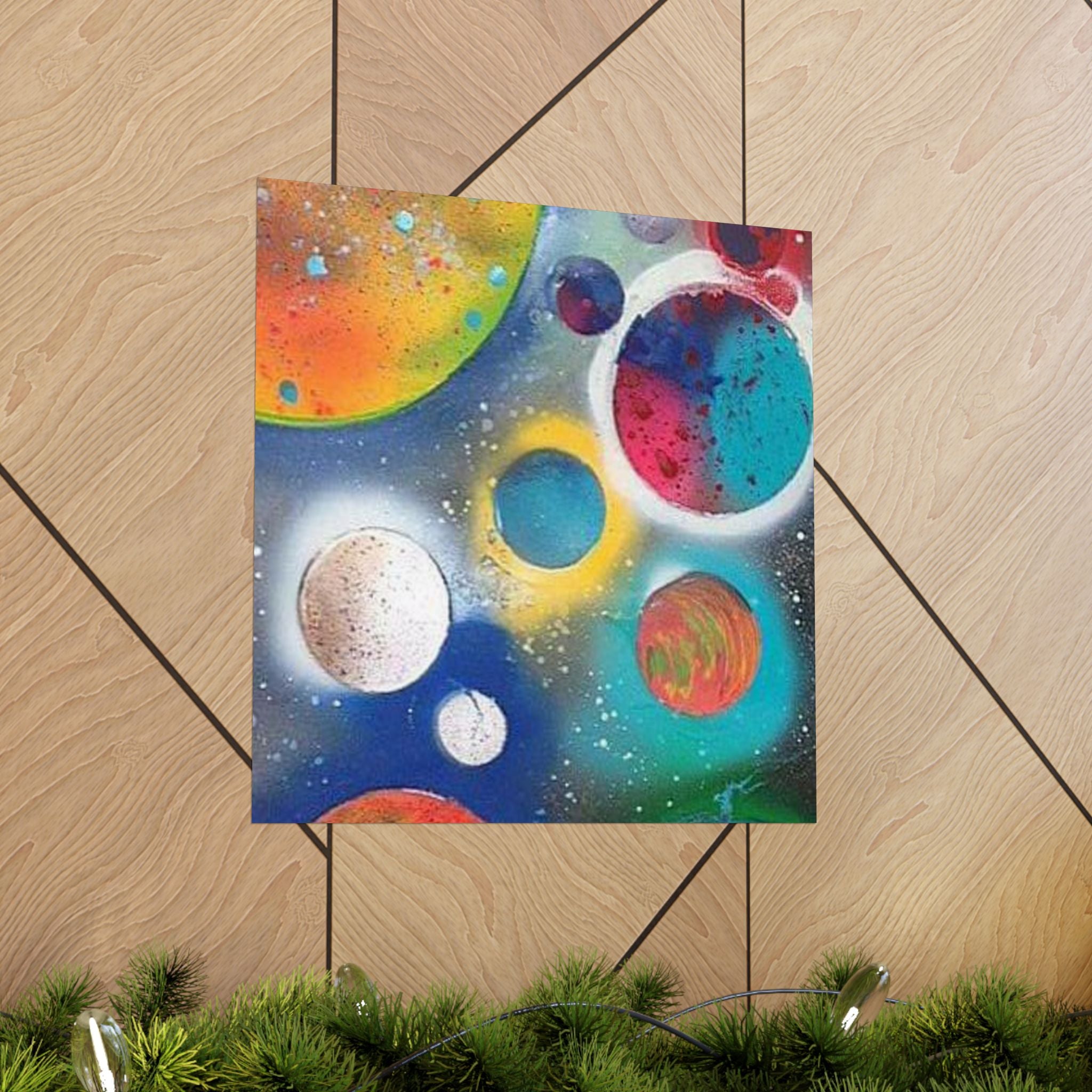 Galaxy Planets Print Matte Vertical Poster