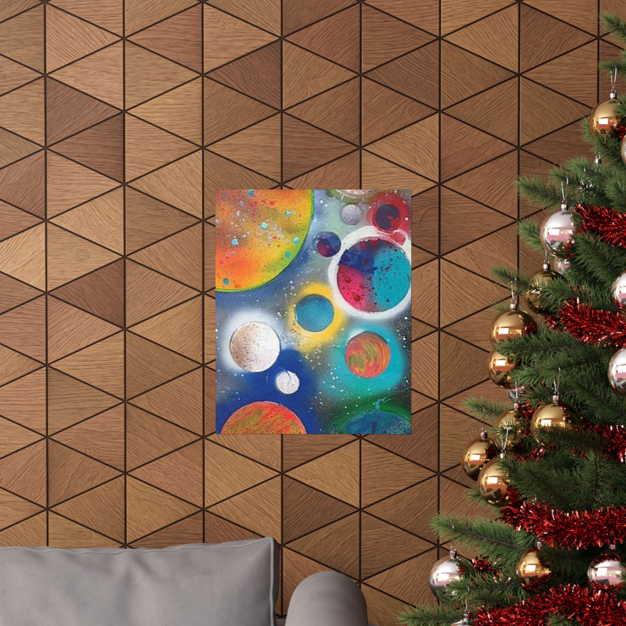 Galaxy Planets Print Matte Vertical Poster