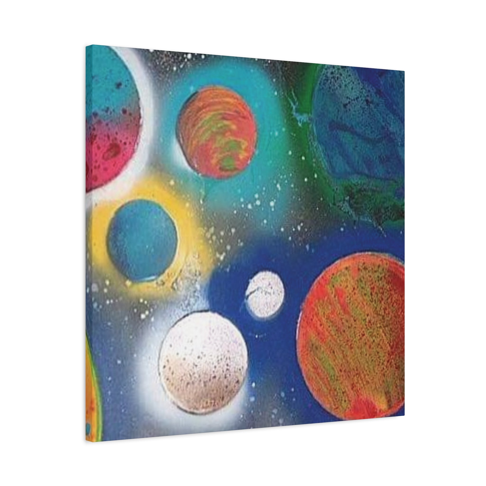 Galaxy Planets Art Print Matte Canvas