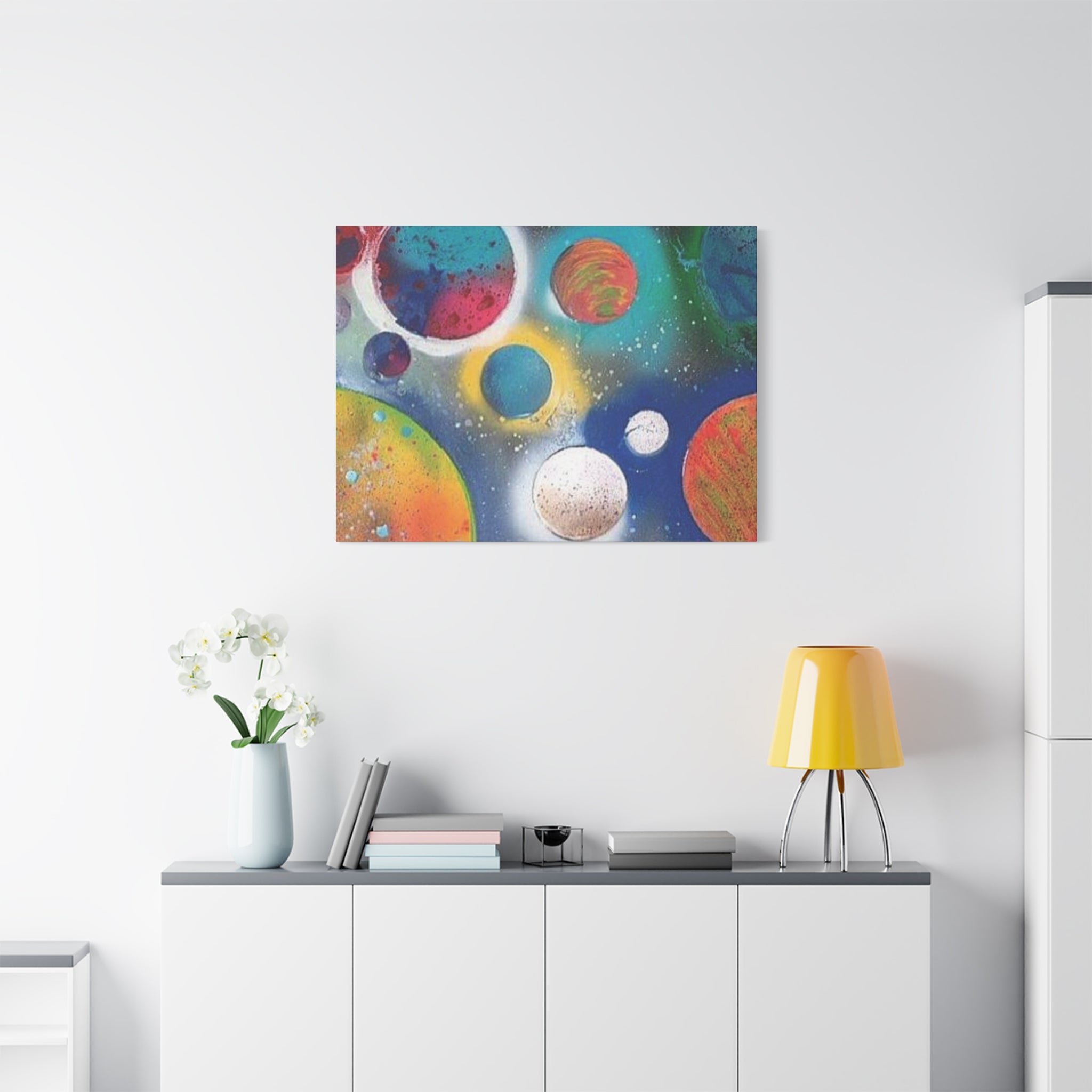 Galaxy Planets Art Print Matte Canvas