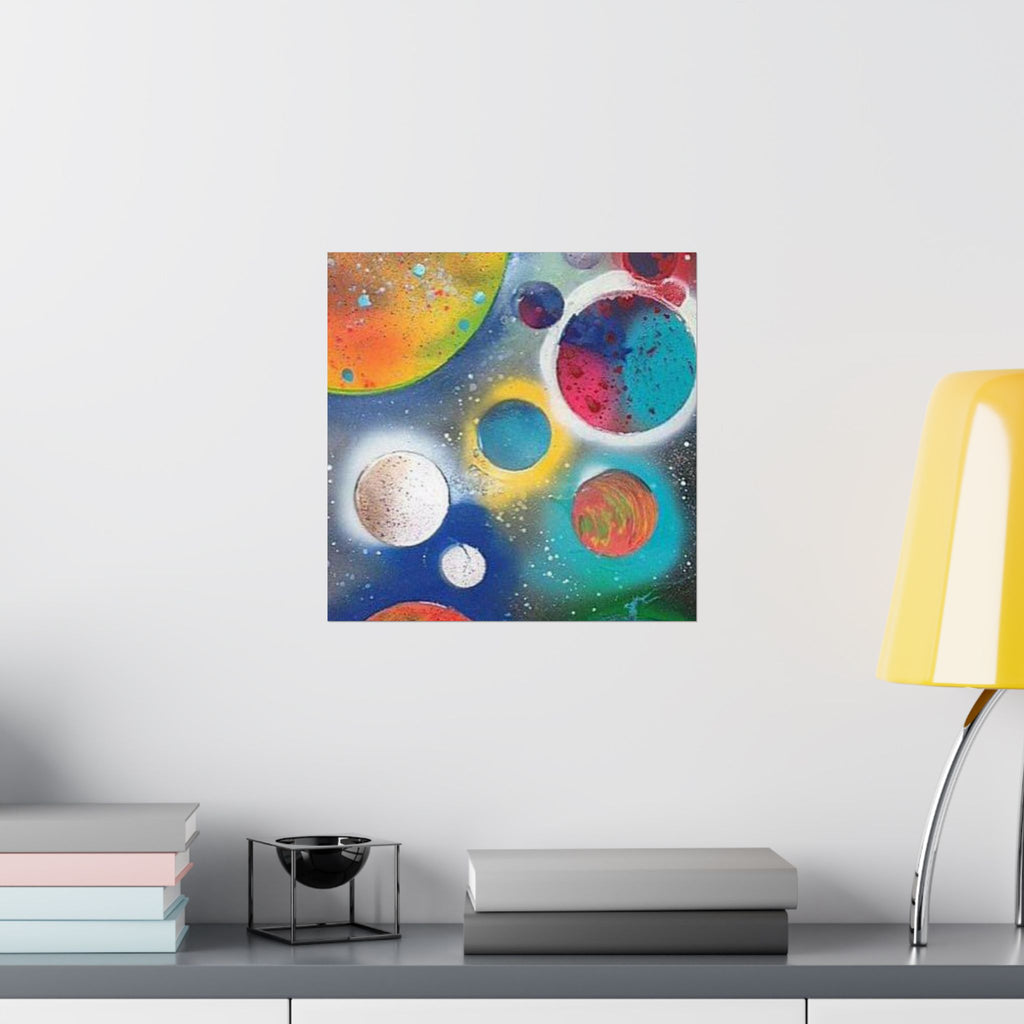 Galaxy Planets Print Matte Vertical Poster