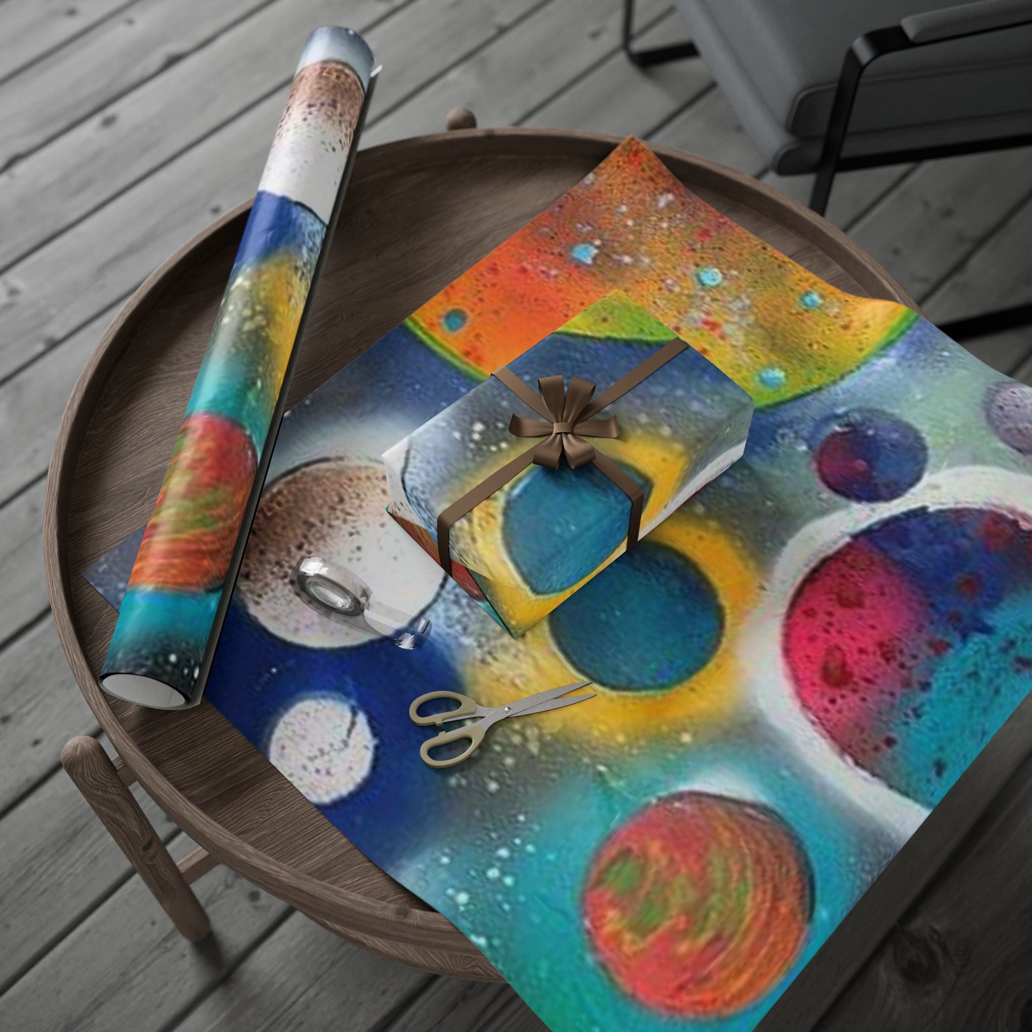 Galaxy Planets Print Wrapping Paper