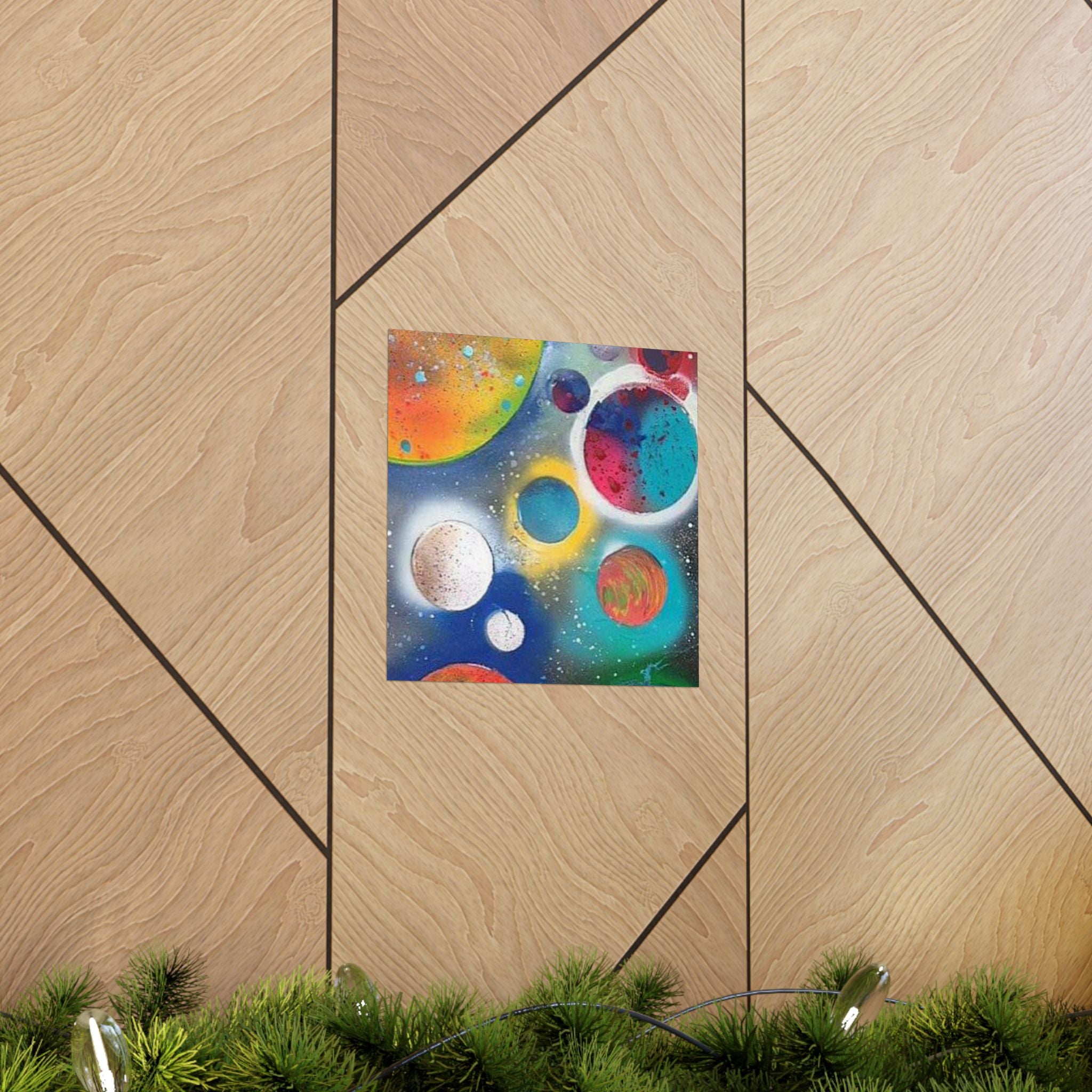Galaxy Planets Print Matte Vertical Poster