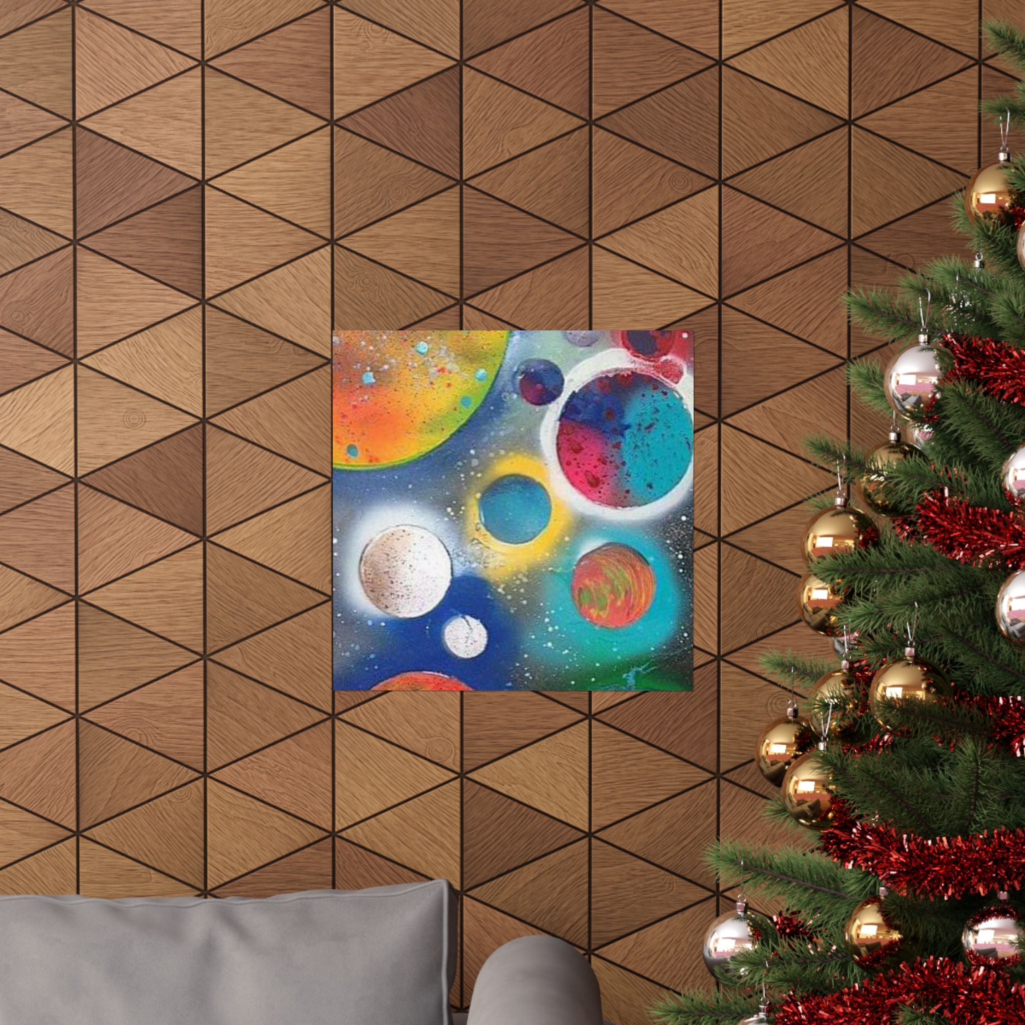 Galaxy Planets Print Matte Vertical Poster