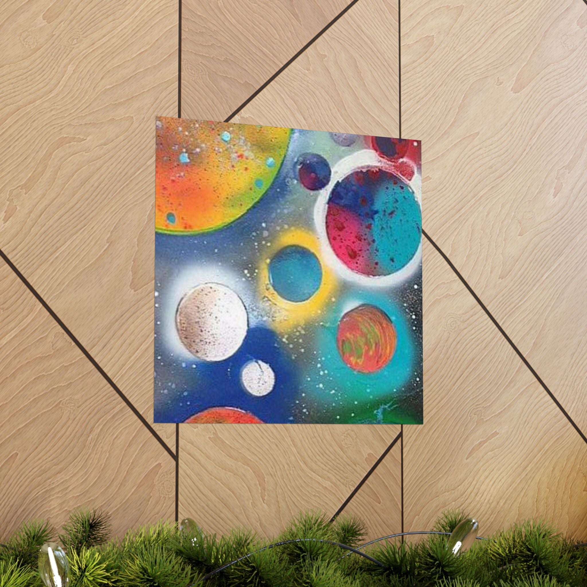Galaxy Planets Print Matte Vertical Poster