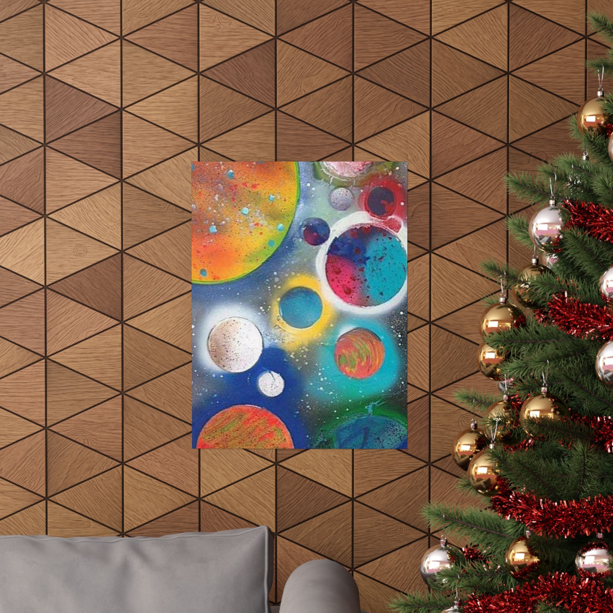 Galaxy Planets Print Matte Vertical Poster