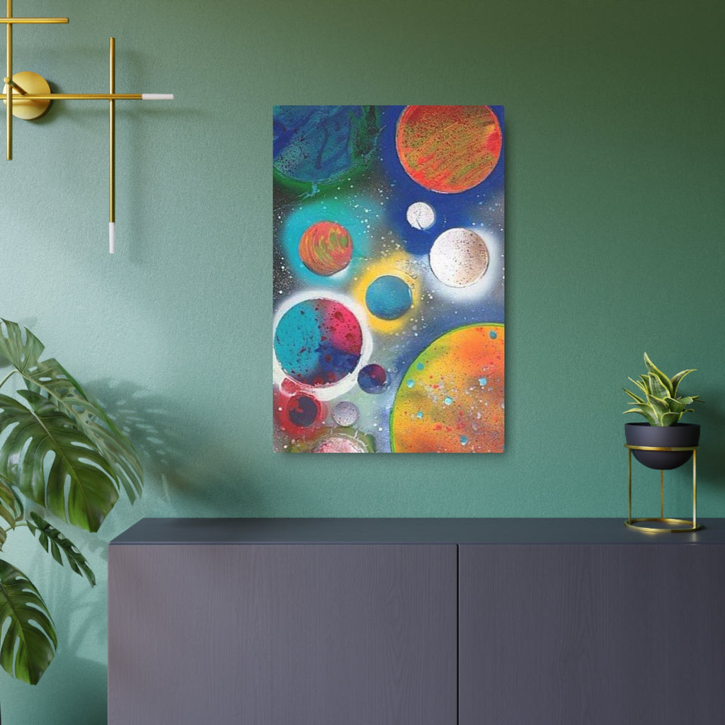 Galaxy Planets Metal Art Sign