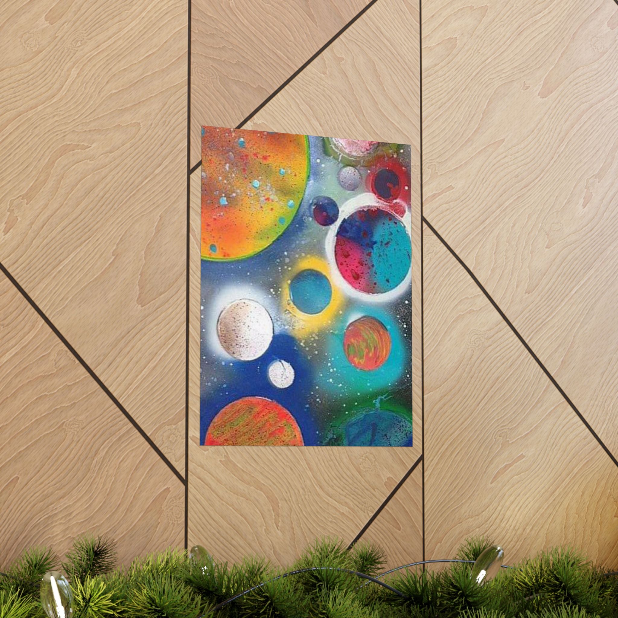 Galaxy Planets Print Matte Vertical Poster